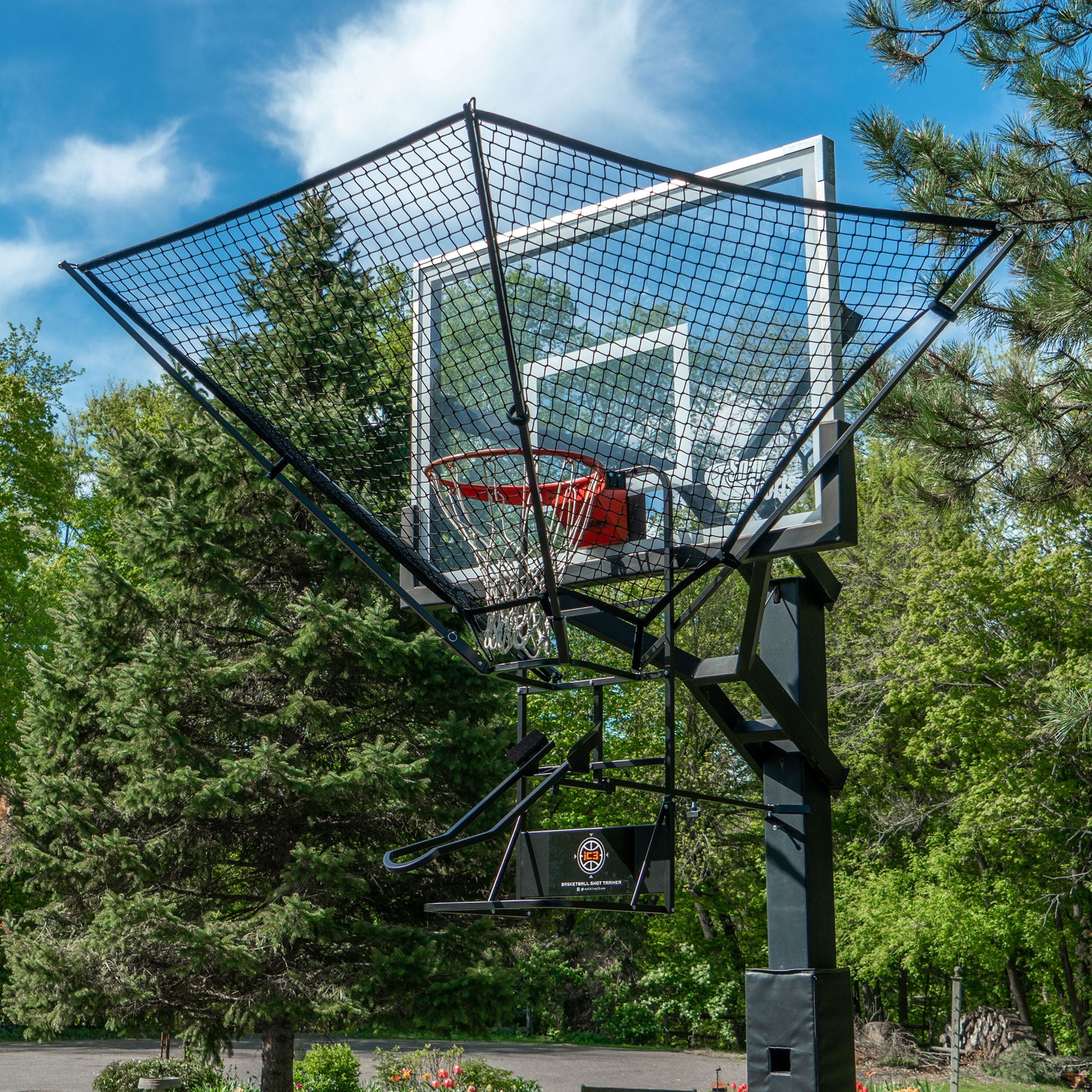 Dr. Dish iC3 Basketball Shot Trainer Rebounder System (Black, 35 lb) 2hye9