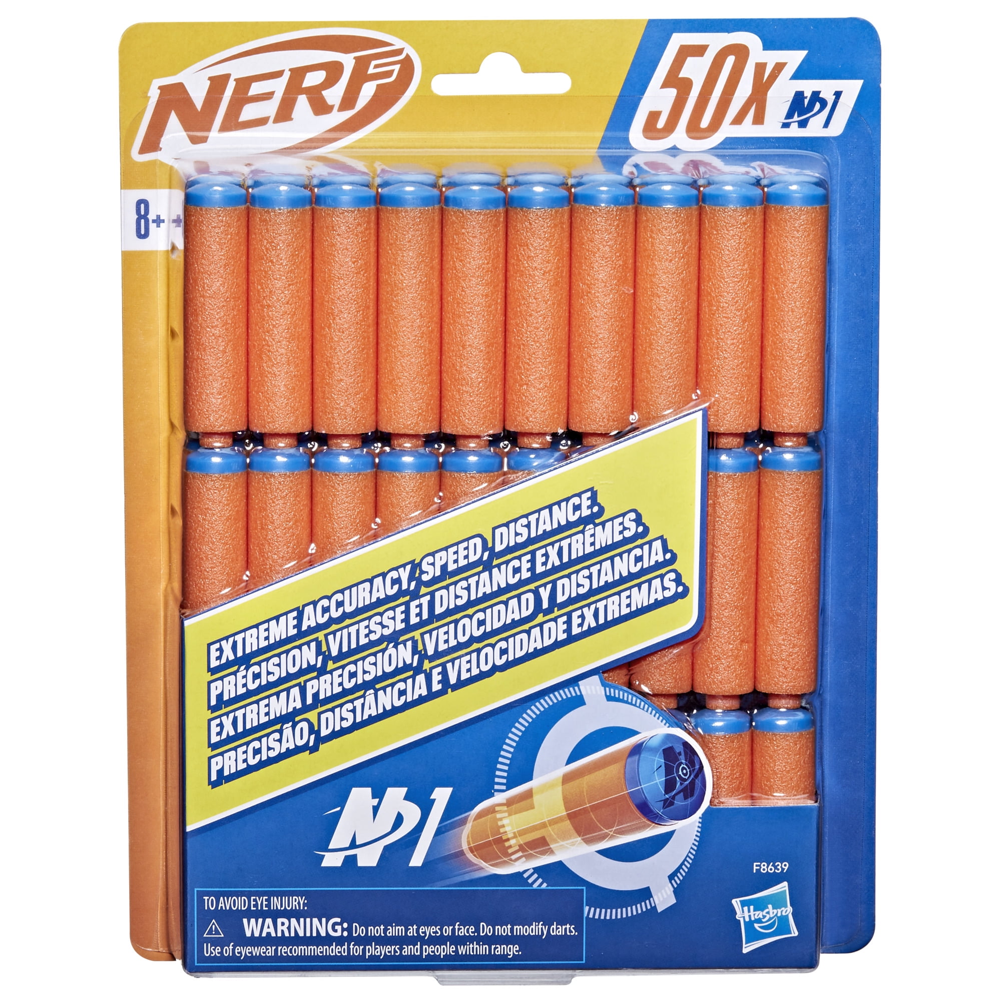Nerf N Series N1 Darts, High-Performance Foam Refill Pack for N Series Blasters (50 Count) 7l3fo