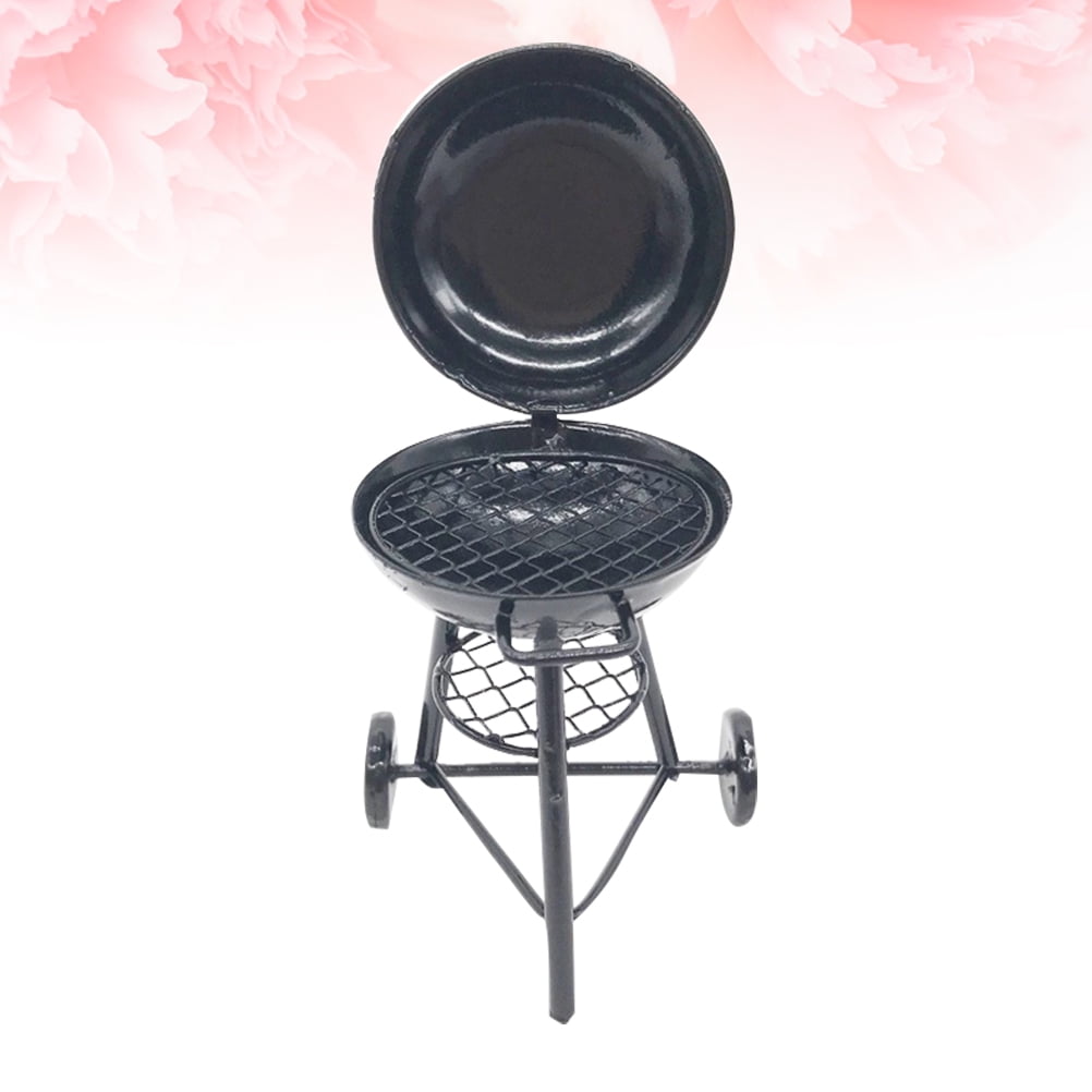 GOOHOCHY Miniature Iron BBQ Grill Decorative Dollhouse Accessory (Black, 1 Pack) eijyg