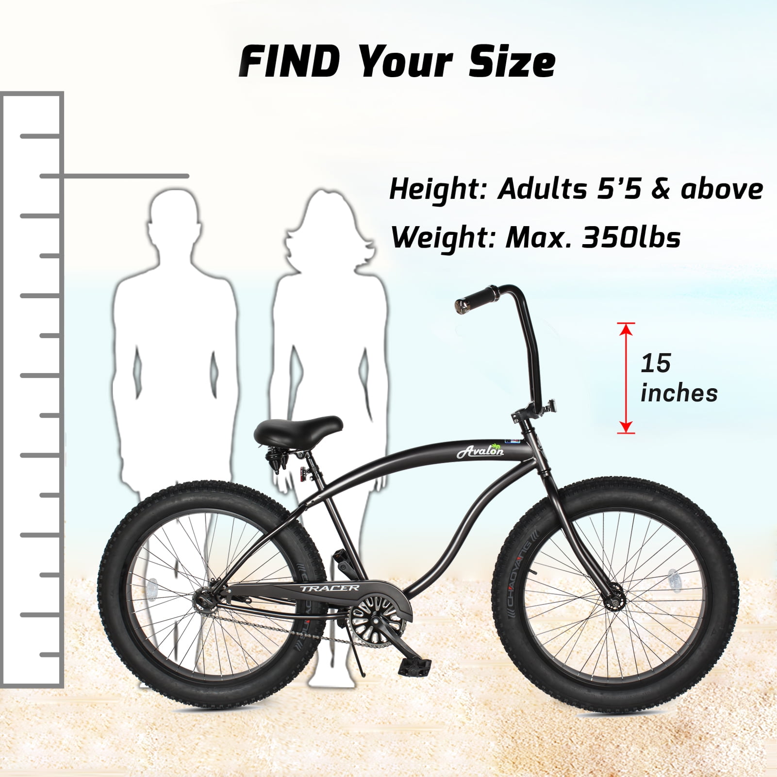 Tracer Bikes Avalon GT Beach Cruiser Bike for Men, Single Speed, Coaster Brake, Hi-rise Handlebar (Matte Gray, 26 in) 0py6e