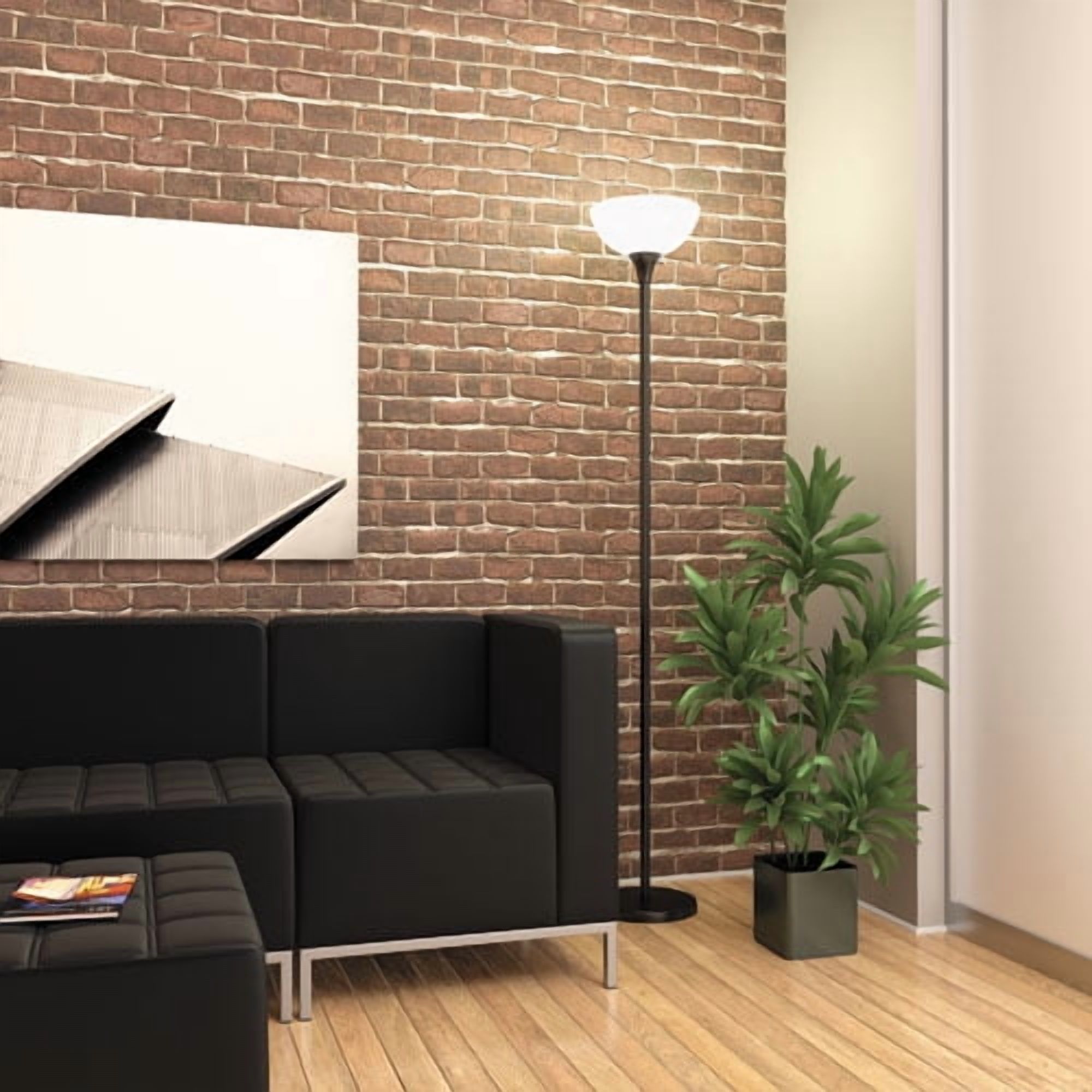 Alera Floor Lamp with Translucent Shade and Matte Black Base (71 in) rdc1p