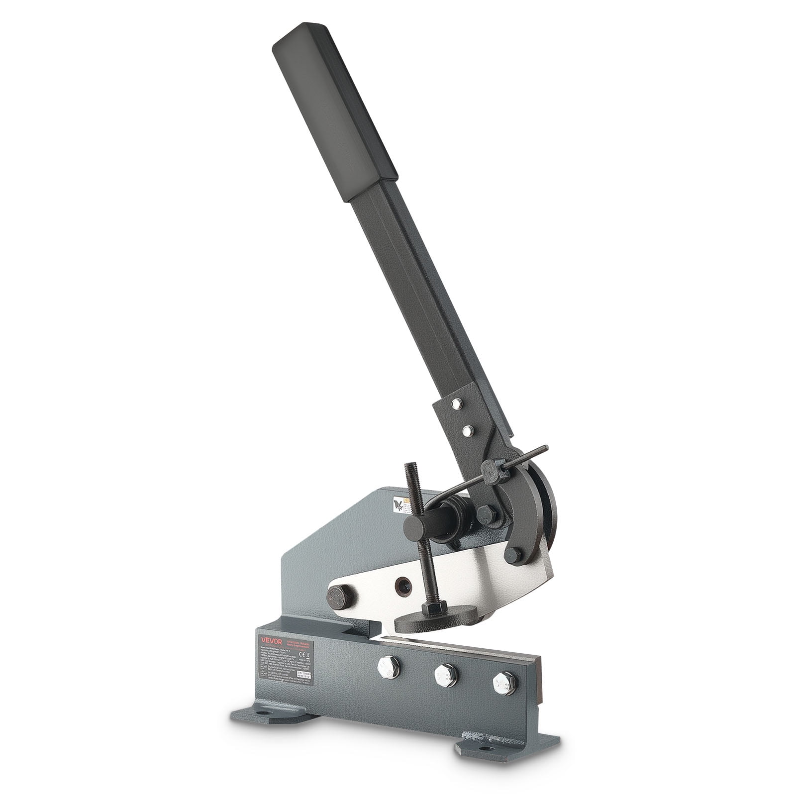 VEVOR Sheet Metal Shear, Heavy Duty Manual Plate Cutter with Extended Handle for Steel, Copper, and Aluminum (Grey, 6 in) dynvg