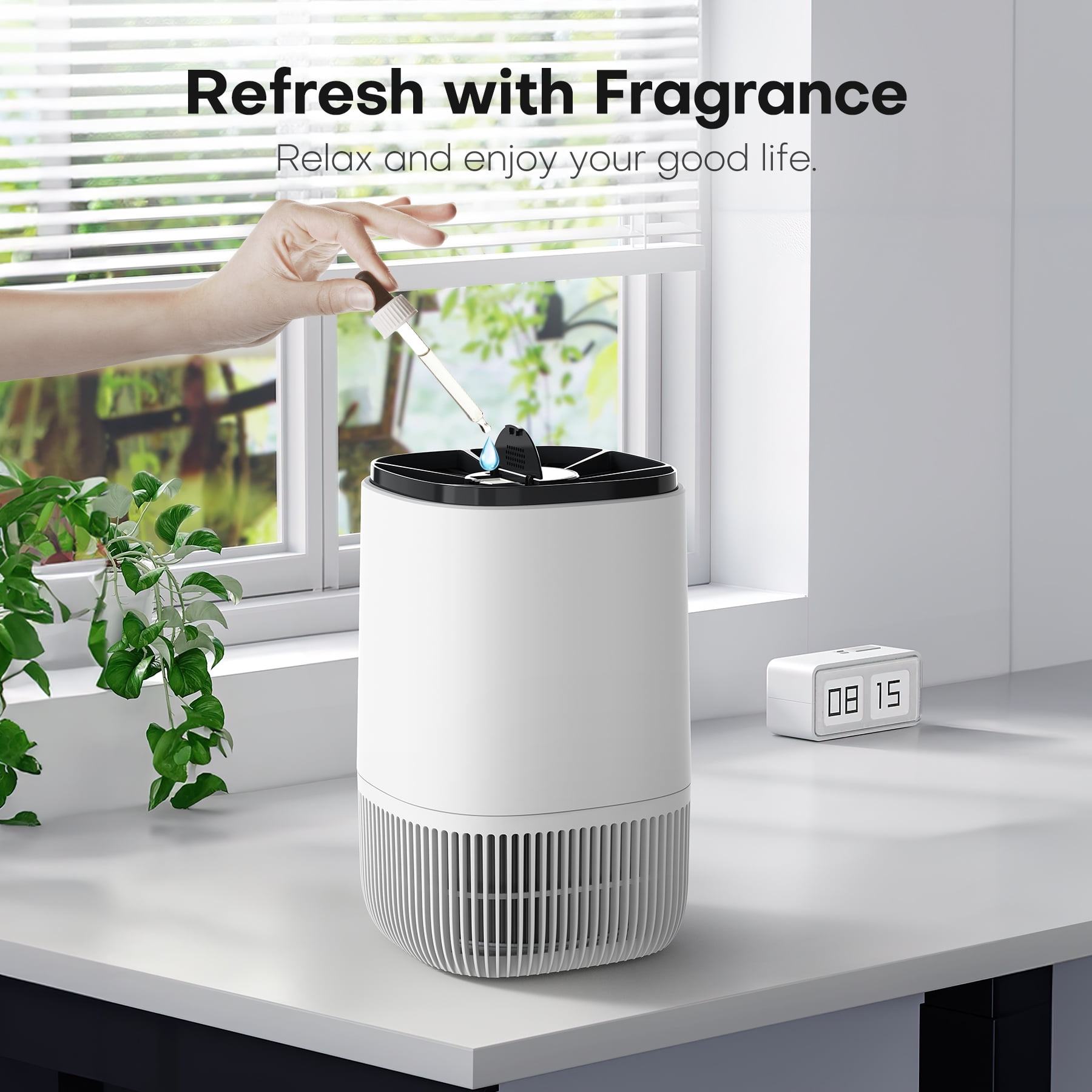 Kloudic HEPA Air Purifier for Home and Bedroom with Aromatherapy Function (White) v511j