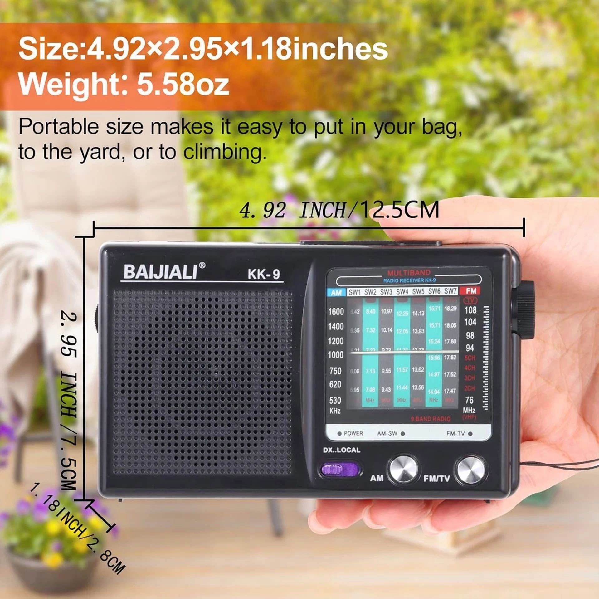 Rhea AM FM Portable Radio with Headphone Jack (Battery Operated, Compact) eelhj
