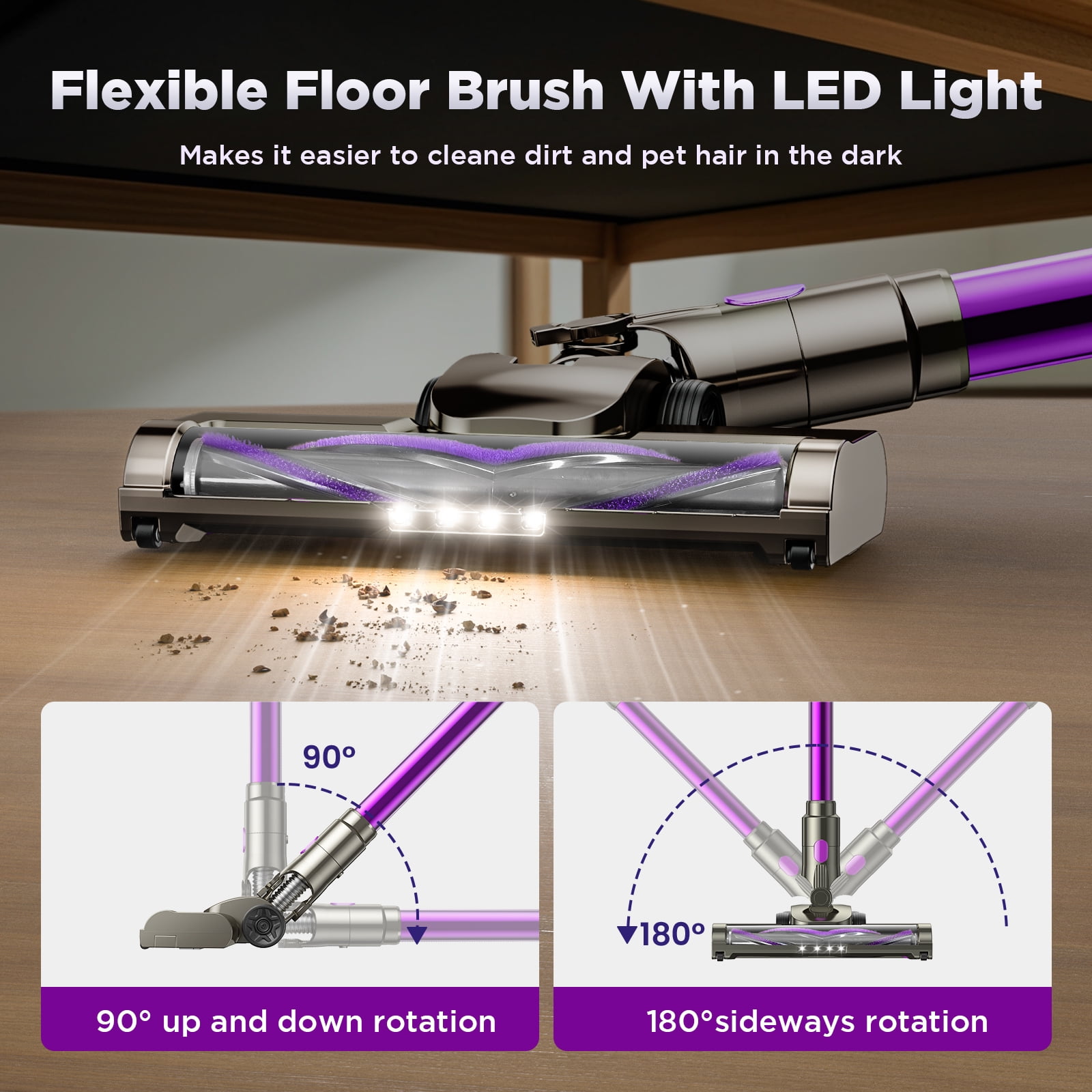 KANFUAQ Cordless Stick Vacuum Cleaner, Powerful 38KPA Suction, Lightweight for Pet Hair and Carpet (1 Liter) mq1a6