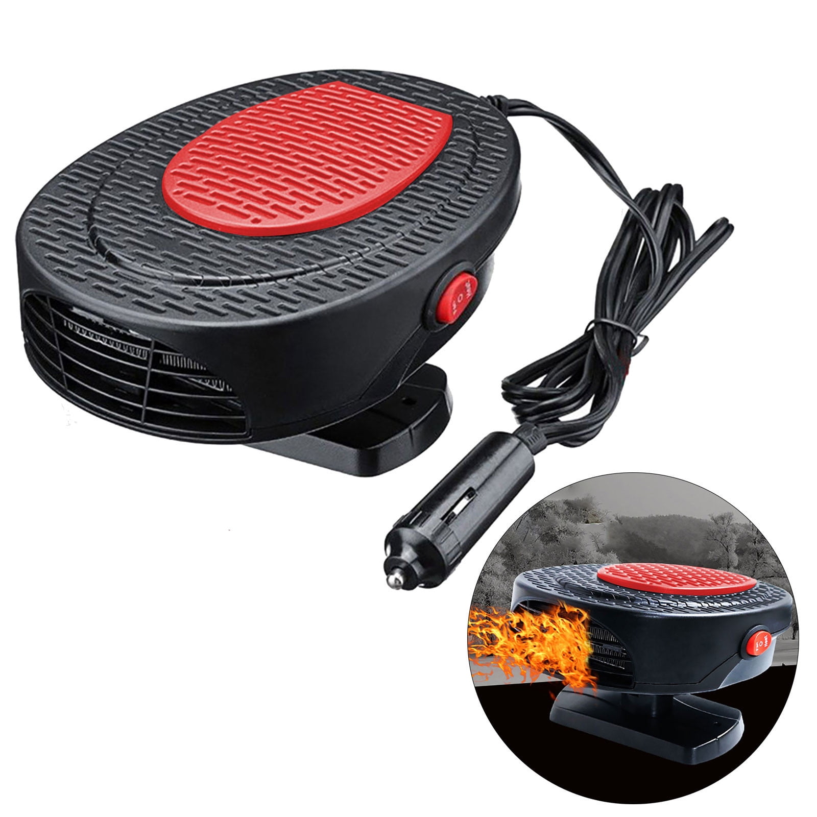 ZFYXGS Portable Car Heater Defroster (Black, 12V/24V) xjmja