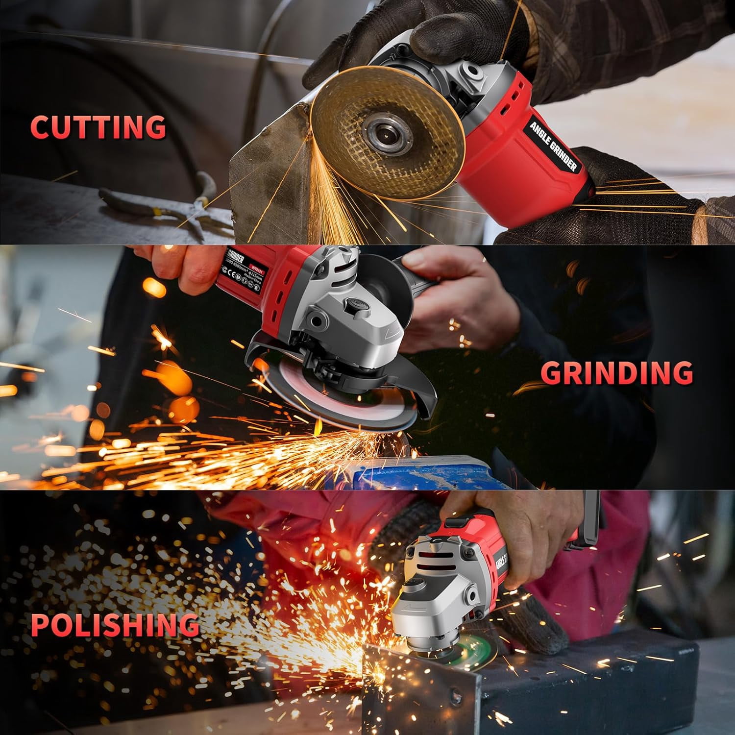 Generic Brushless Cordless Angle Grinder, 18V Power Tool for M18 Li-Ion Batteries, 8500RPM Grinding and Cutting Tool (4.5 in) cdo8o