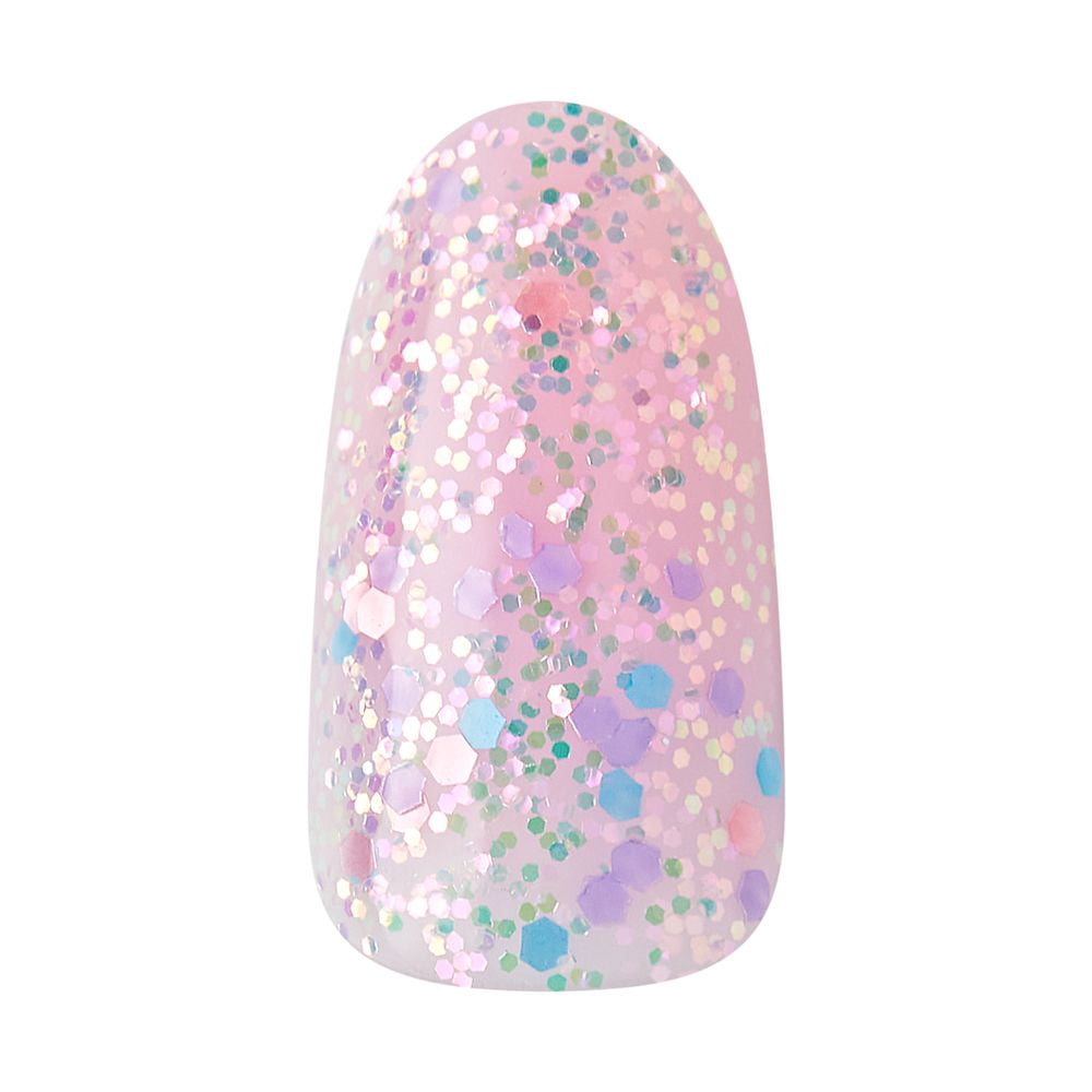 KISS Gel Fantasy Dreamdust Press-On Nails, Shimmery Iridescent Finish, Medium Oval Shape (Pink, 28 Count) e7hb9