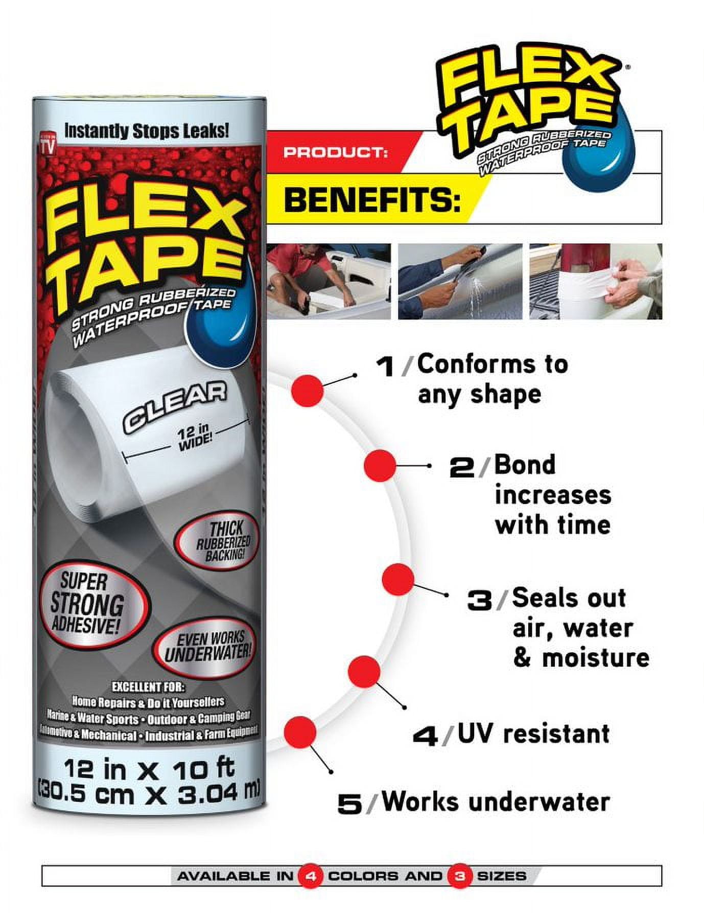 Flex Seal Strong Rubberized Waterproof Tape (Gray, 4 in x 5 ft) qusxw