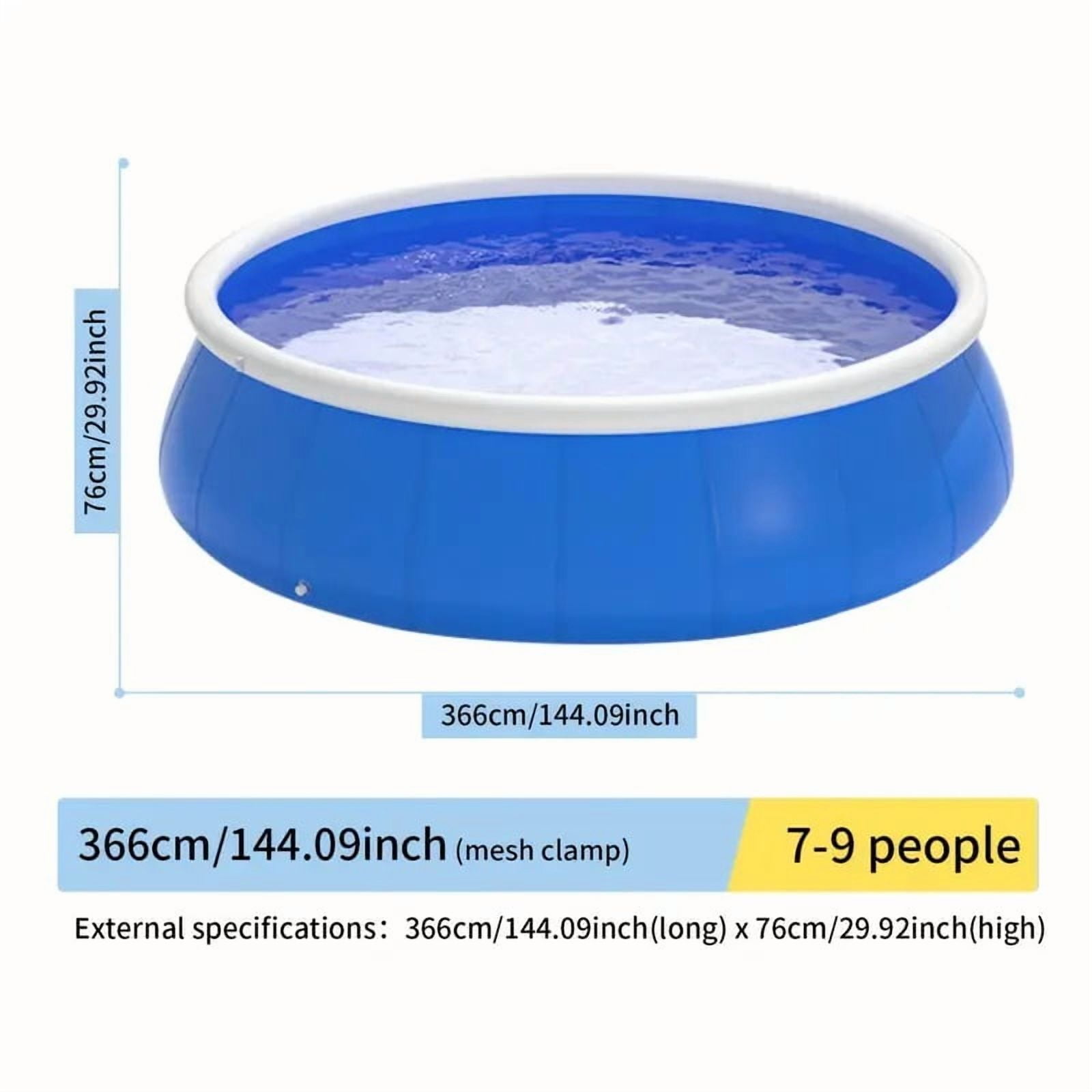 Olurrisa Inflatable Swimming Pool, Round Family Pool with Coil Mesh Design (Blue, 12 ft) 7h899