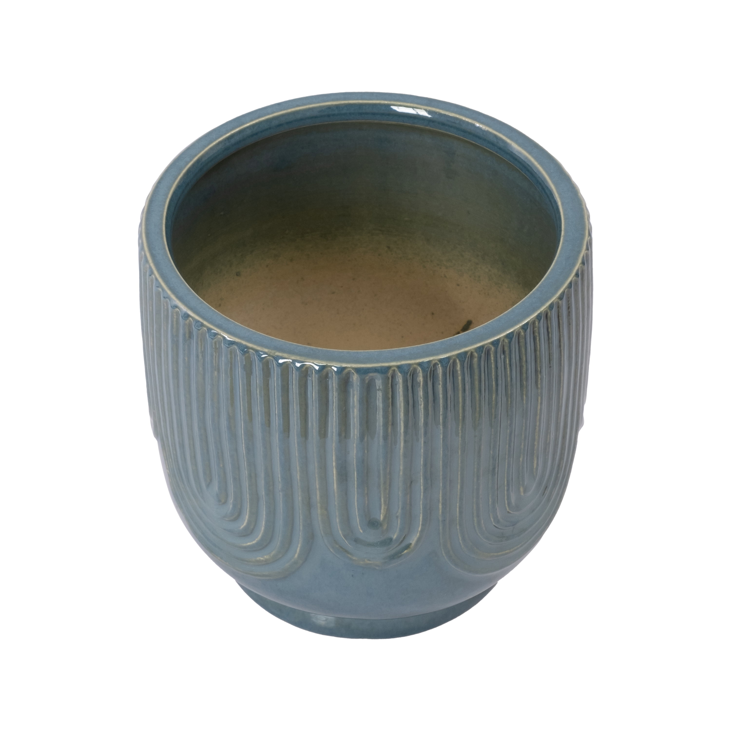 Beautiful Pill Debossed Ceramic Planter (Soft Teal, 8 in) kh0fv