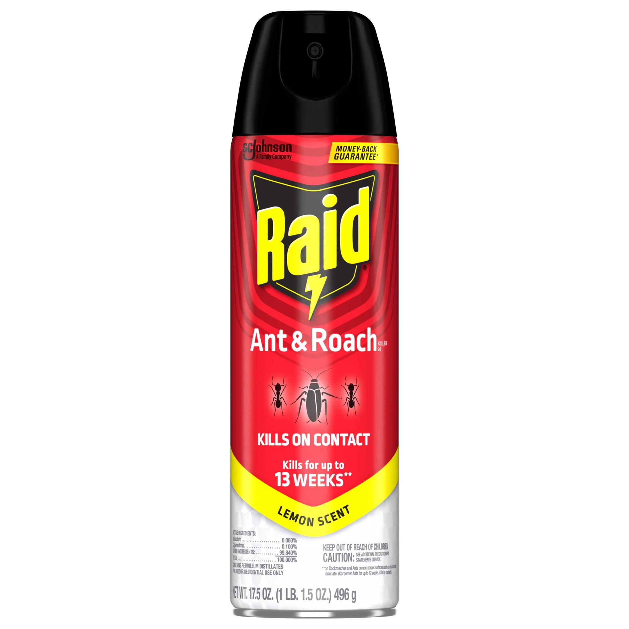 Raid Ant and Roach Insect Killer Spray, Lemon Scented Indoor Pest Control (17.5 oz) 5pq18