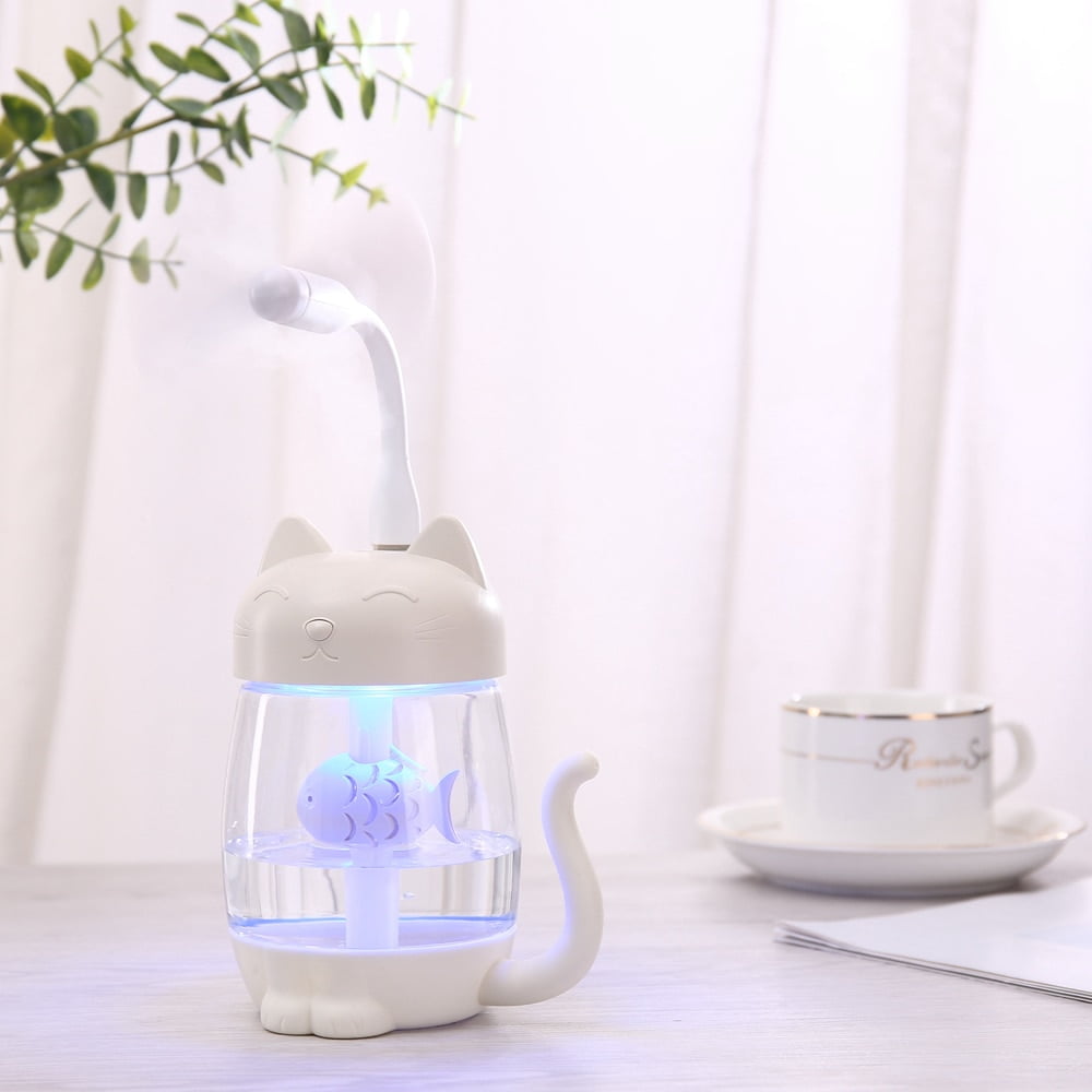 Yiyang Ultrasonic Air Humidifier 3-in-1 Aroma Diffuser with LED Light (White, 11.83 fl oz) gheqa