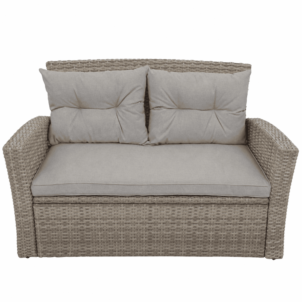 Enyopro 6-Piece Outdoor Patio Furniture Set with 32-inch Fire Pit, All-Weather PE Rattan Conversation Seating (Gray) ba7a8