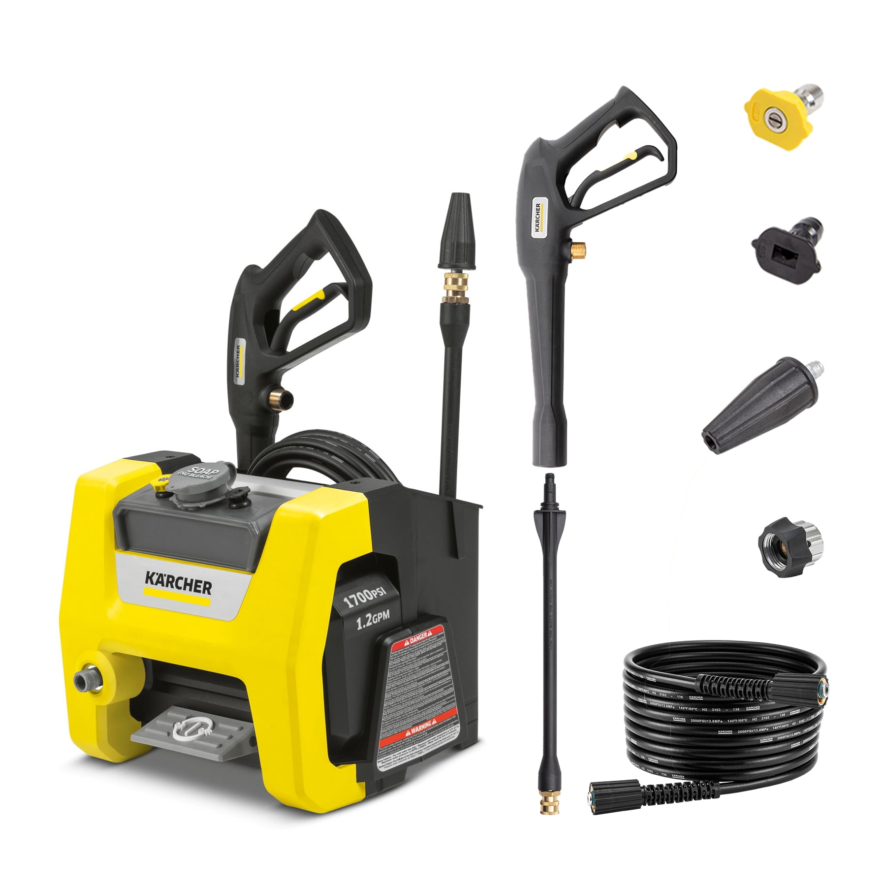 Kärcher K1700 Cube Electric Pressure Washer, 1700 PSI, 1.2 GPM, Compact Design with Detergent Tank (1700 PSI) d0uhp