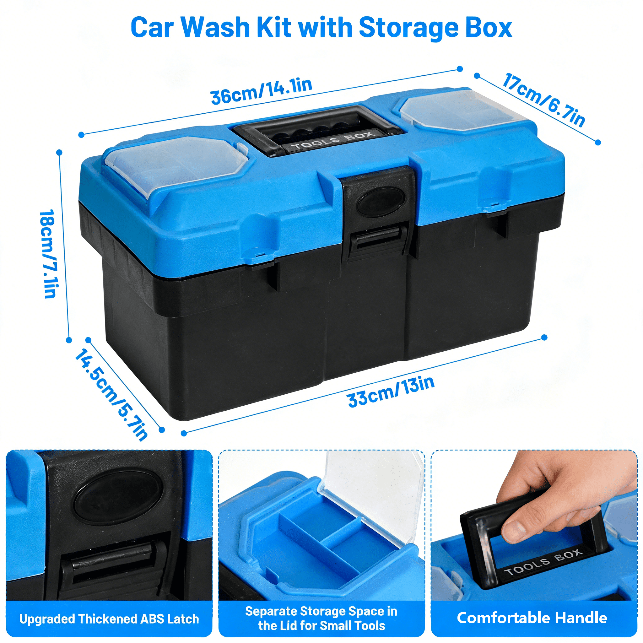 STORGENER 30-Piece Car Detailing Kit, Professional Auto Cleaning Brush Set for Interior and Exterior (Blue, 30-Piece Set) 8t3og
