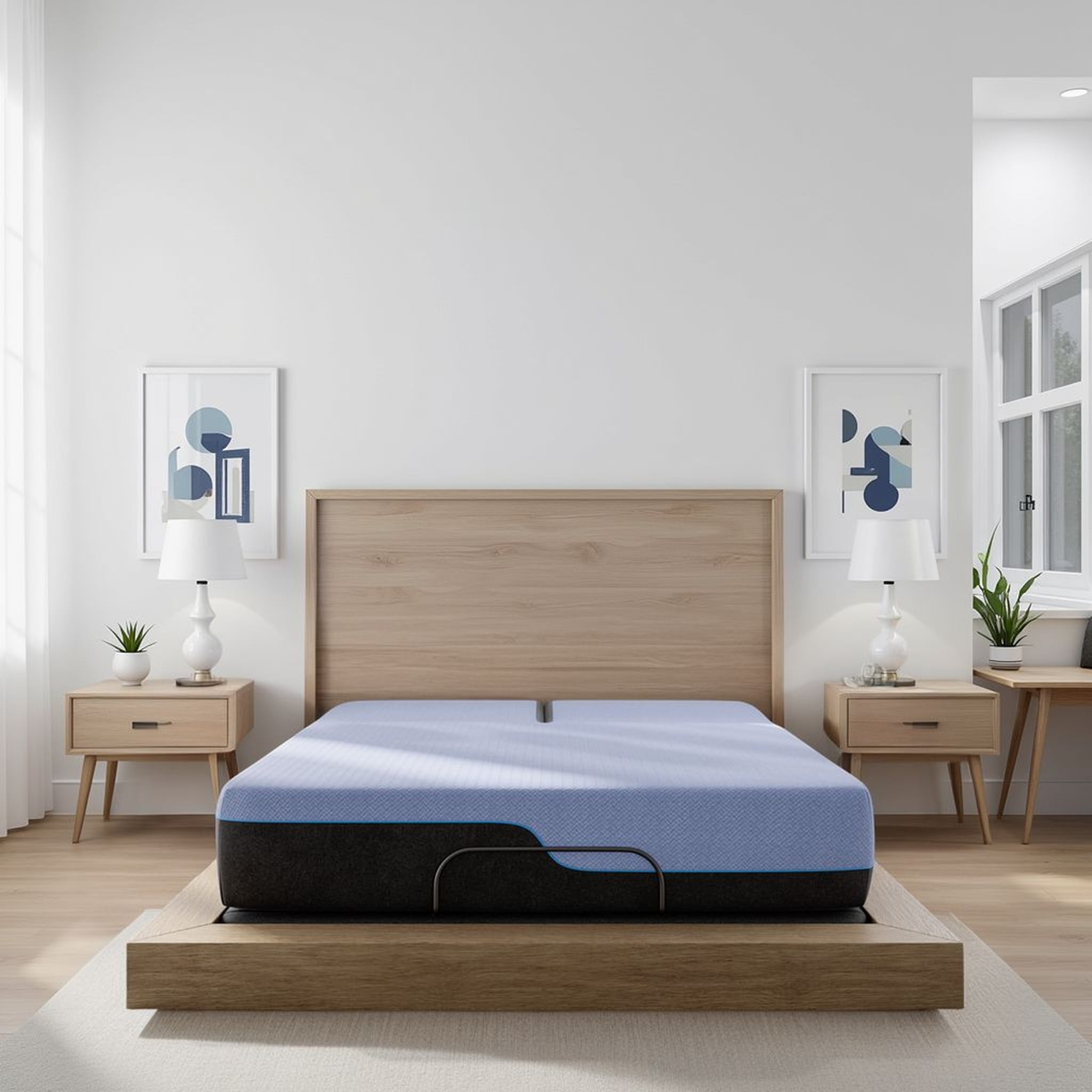 Bridgevine Home 12 inch Refresh Flex Top Hybrid Cooling Latex Foam and Coil Mattress (Blue, Queen Size) 1y0b3