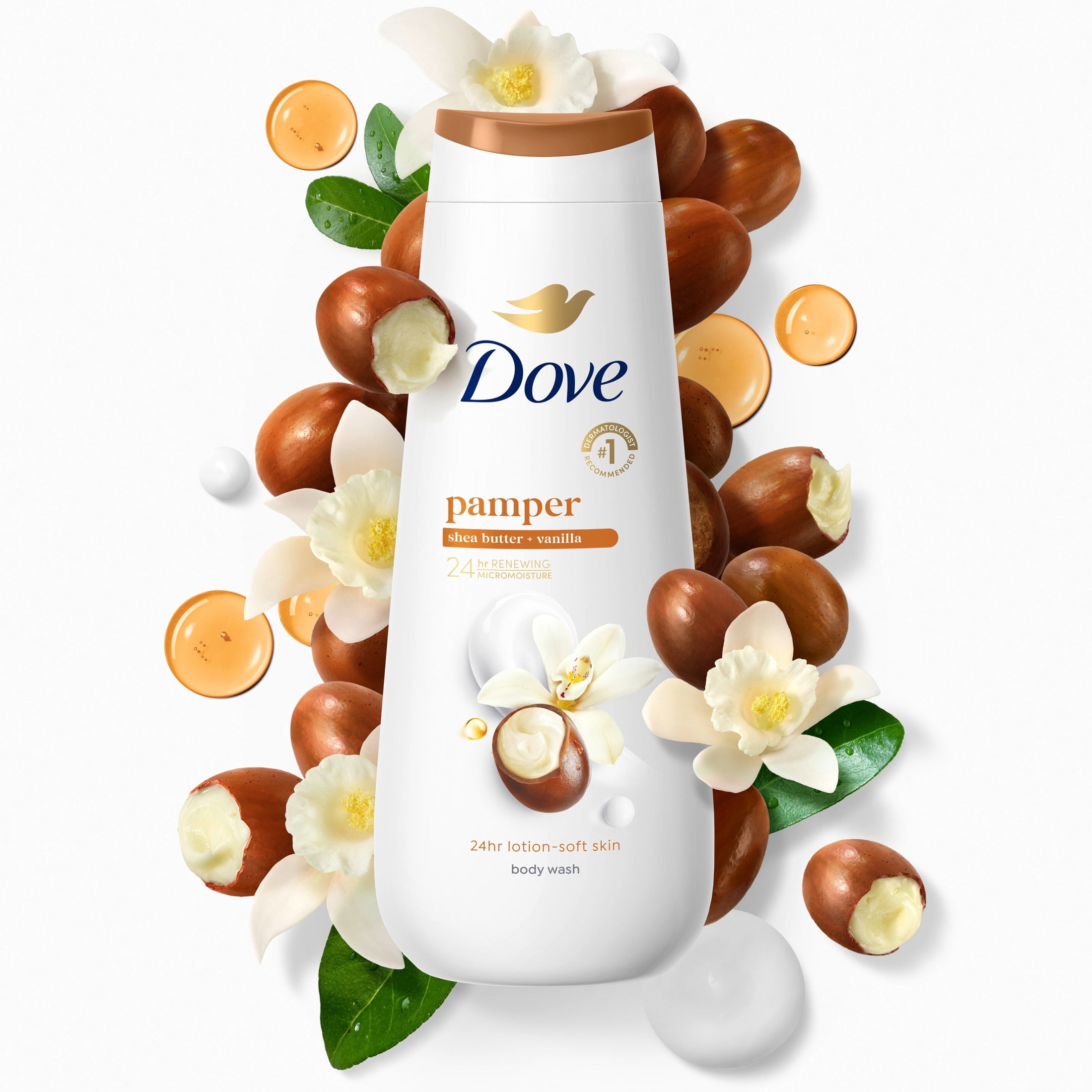 Dove Pampering Body Wash with Shea Butter & Vanilla for Soft Skin (20 fl oz) tmkth