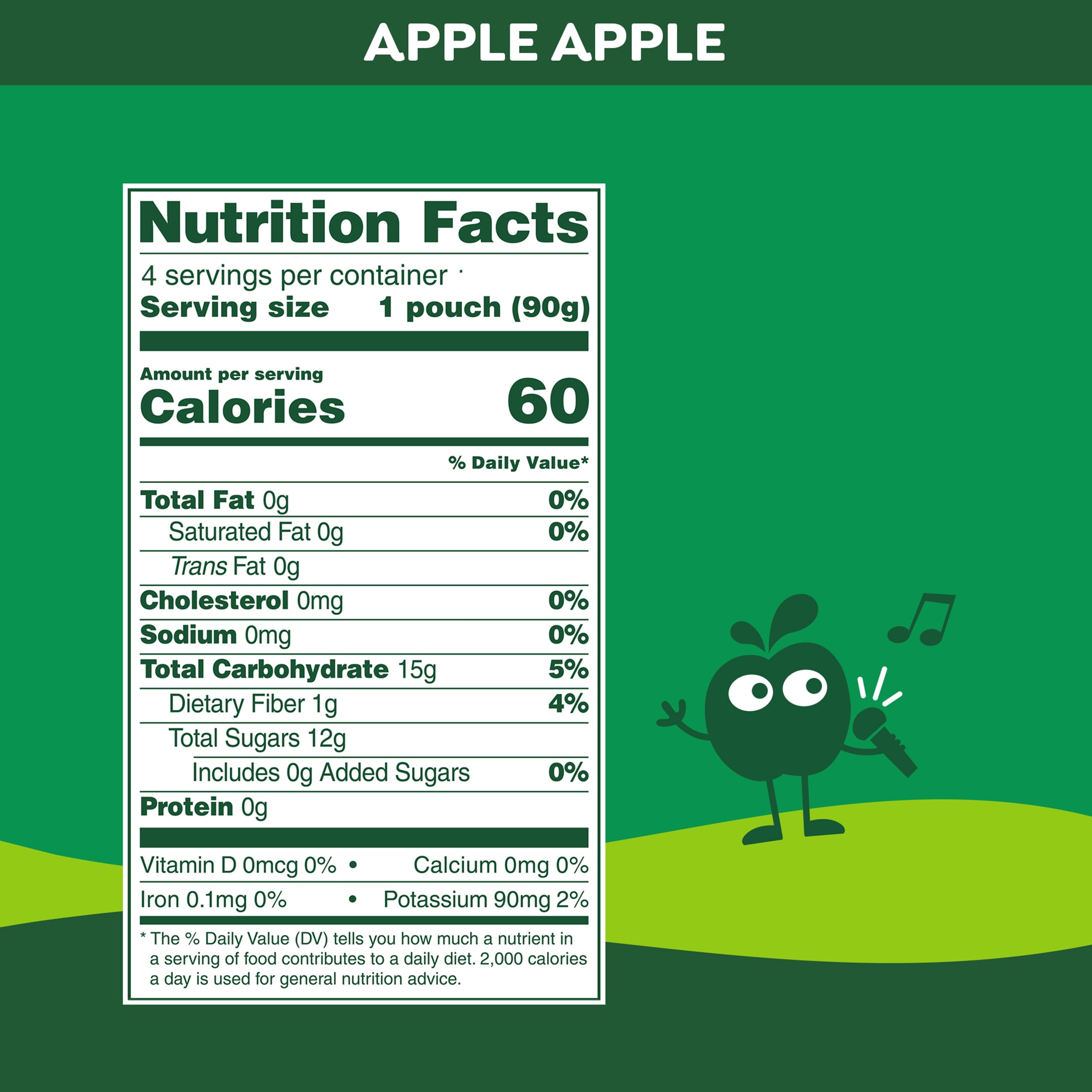 GoGo squeeZ Fruit Puree Applesauce Pouches, No Sugar Added, Healthy Snack (Apple, 4 Pack, 3.2 oz) x6263