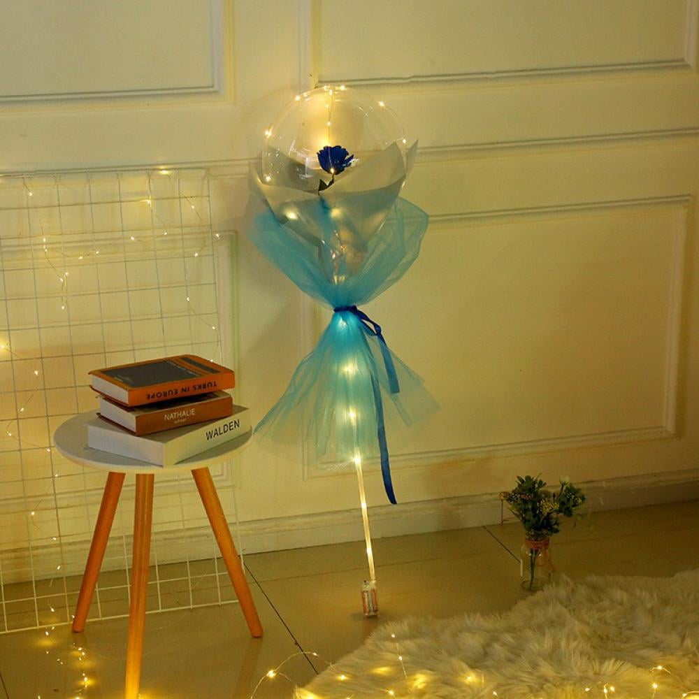 Orchip Luminous Rose Balloon Bouquet with LED Lights (Clear, 1 Pack) fglg5