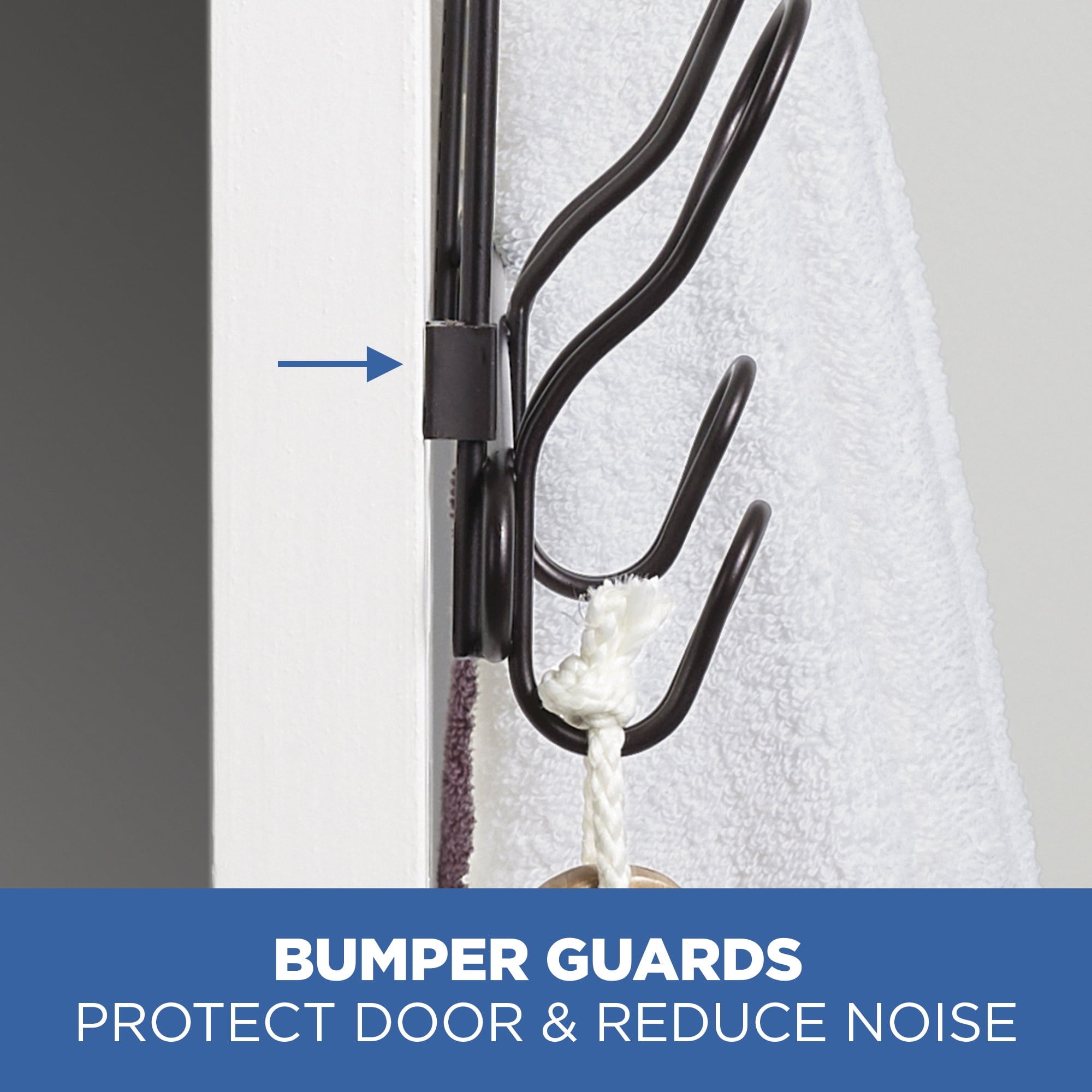 Mainstays SnugFit Over-the-Door Towel and Robe Rack (Oil-Rubbed Bronze, 6-Hook) sa432