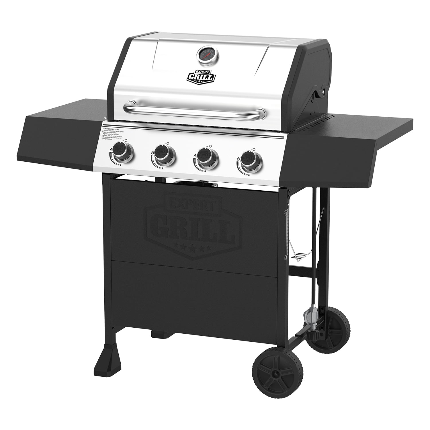 Expert Grill 4-Burner Propane Gas Grill with Waterproof Protective Cover (Black, 449 sq in) gozak