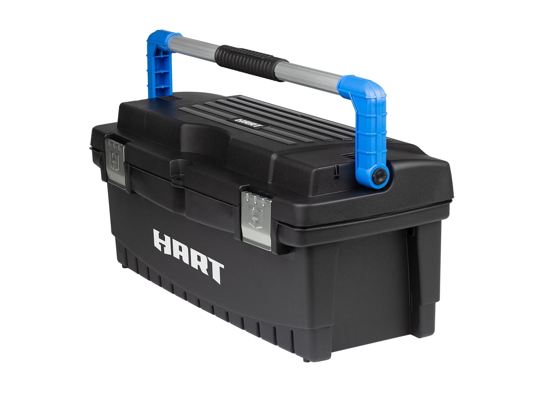 HART 26 in Toolbox, Heavy-Duty Resin Tool Storage and Organization (Black/Blue, 26 in) rbtb6
