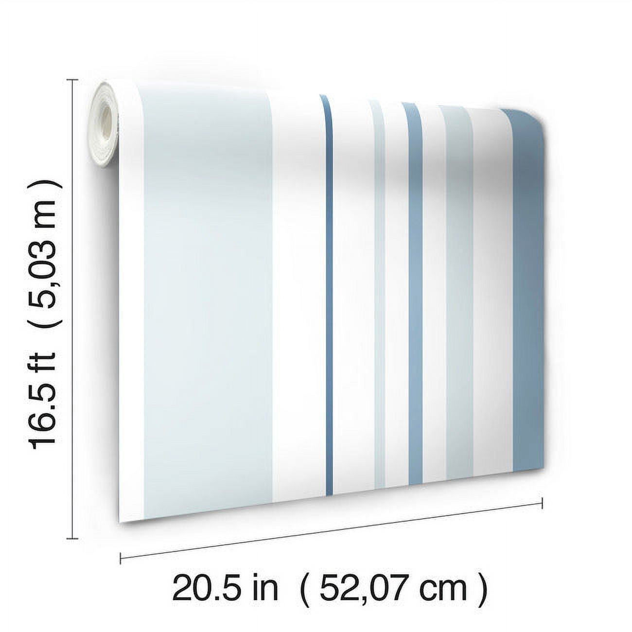 RoomMates Stripes Peel and Stick Wallpaper, Removable Self-Adhesive Wall Decor (Blue, 20.5 in x 16.5 ft) 6ei4f