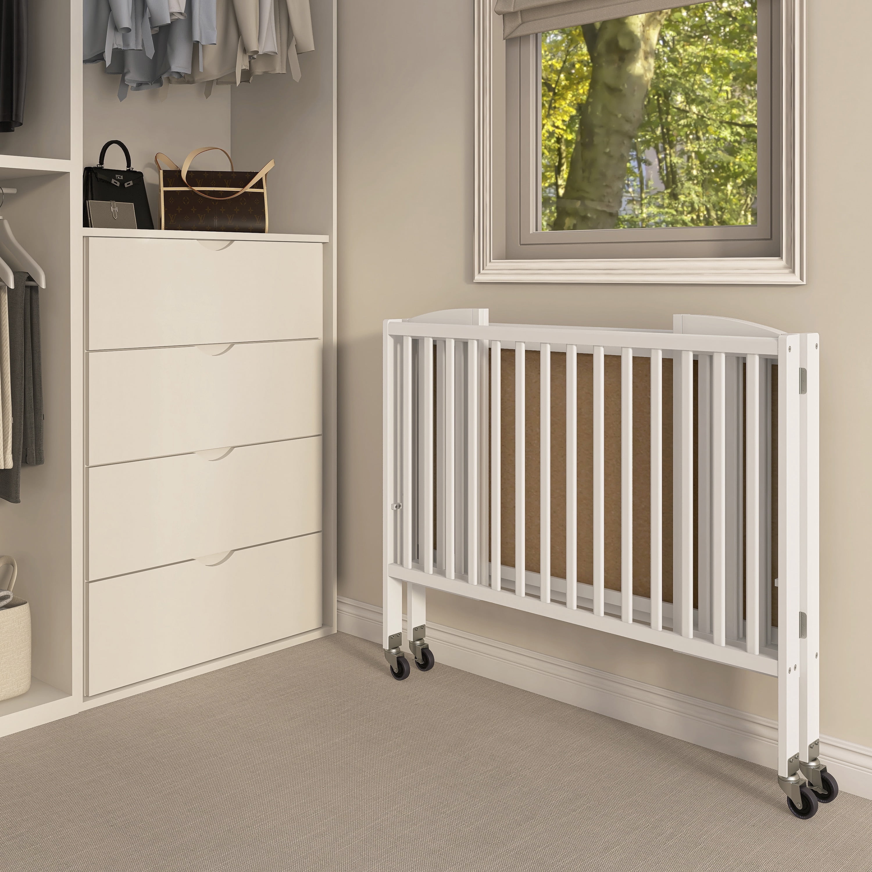 Dream On Me Folding Full Size Convenience Crib (White, 53 in x 31 in x 46 in) gzjba