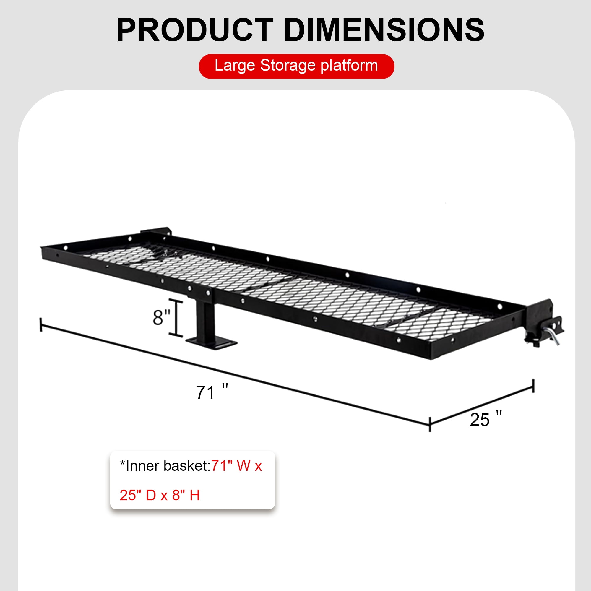 TowingMaster RV Bumper Cargo Rack, Heavy-Duty Foldable Storage Carrier for Bikes and Luggage (Black, 200 lb) 5q191