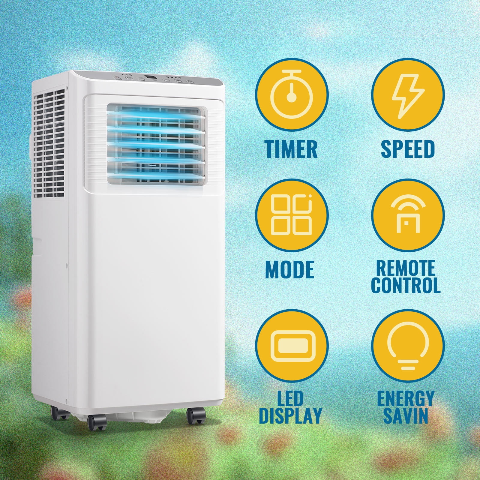 WANAI Portable Air Conditioner 8000 BTU Cooling Fan Dehumidifier (White, 250 sq. ft.) 4hb3e