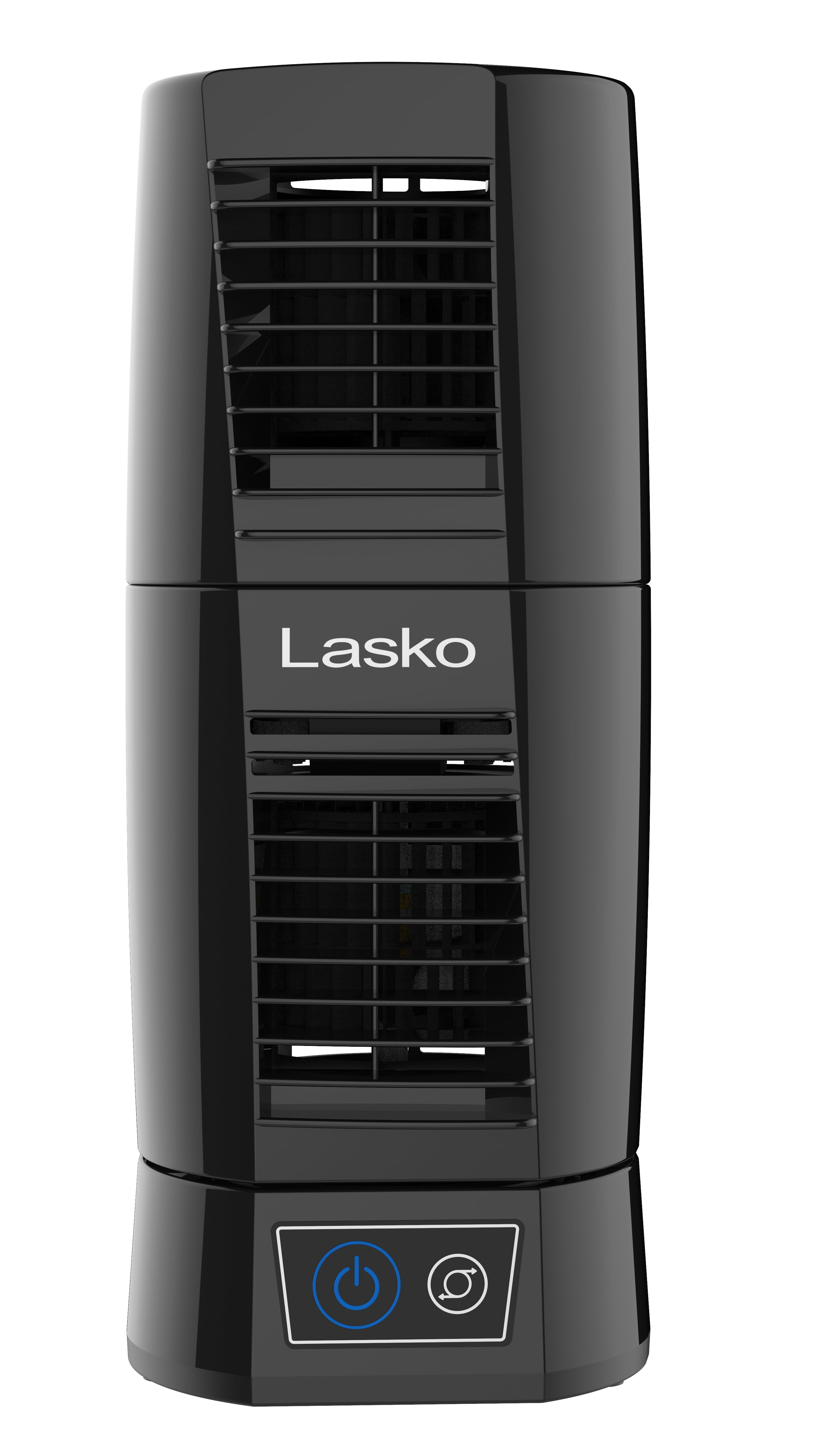 Lasko Wind Tower Oscillating Tabletop Fan, 2-Speed Desktop Cooling (Black, 12 in) vg3z0