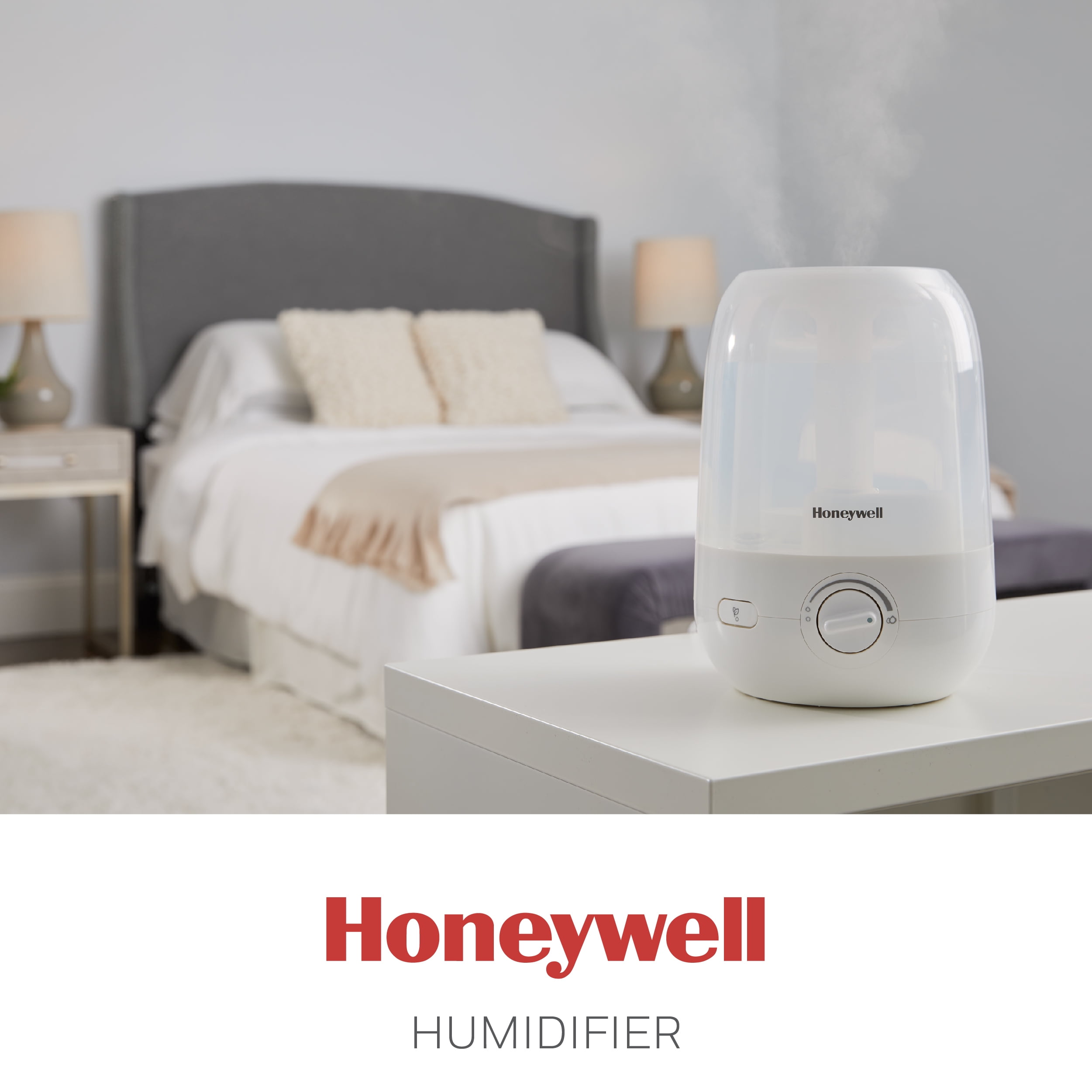 Honeywell Ultra Comfort Cool Mist Humidifier, Ultra-Quiet Operation with Essential Oil Tray (White, 1 gal) 4mzz4