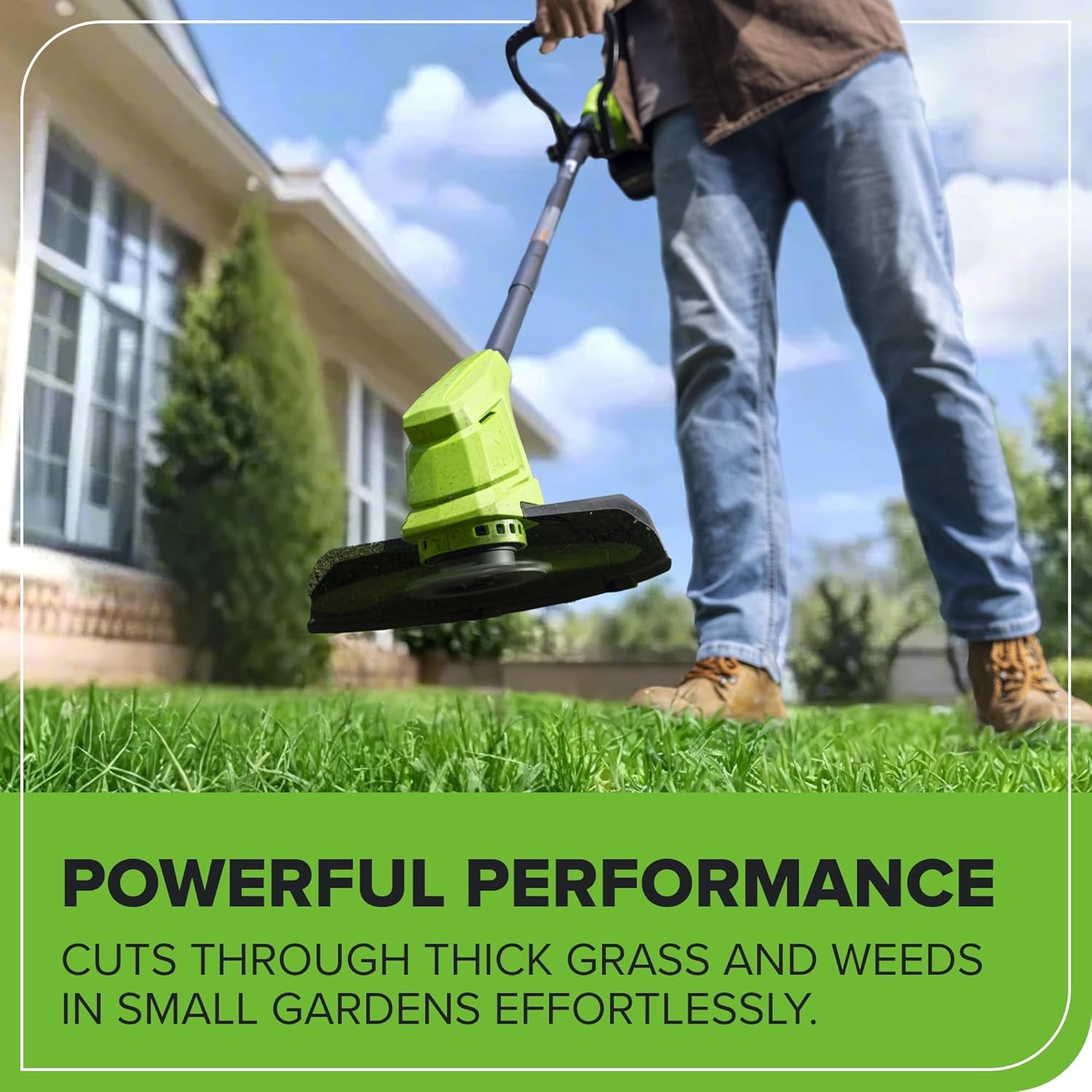 Greenworks 24V Cordless String Trimmer, 10-inch Cutting Path, Lightweight Ergonomic Design (Green, 4.7 lb) zr1gf