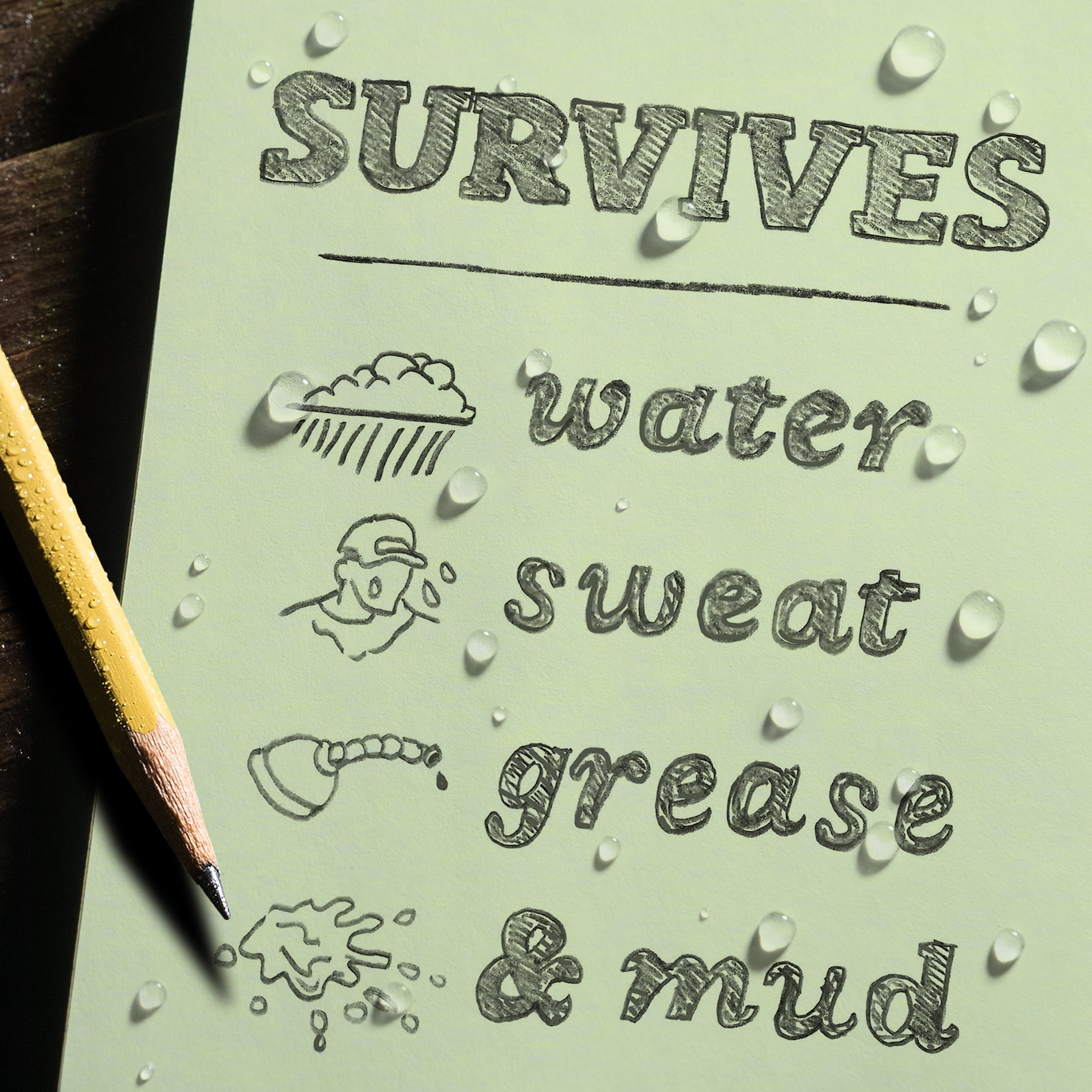 Rite in the Rain Weatherproof Top Spiral Notebook (Green, 3 in x 5 in, 50 Sheets) vr2as