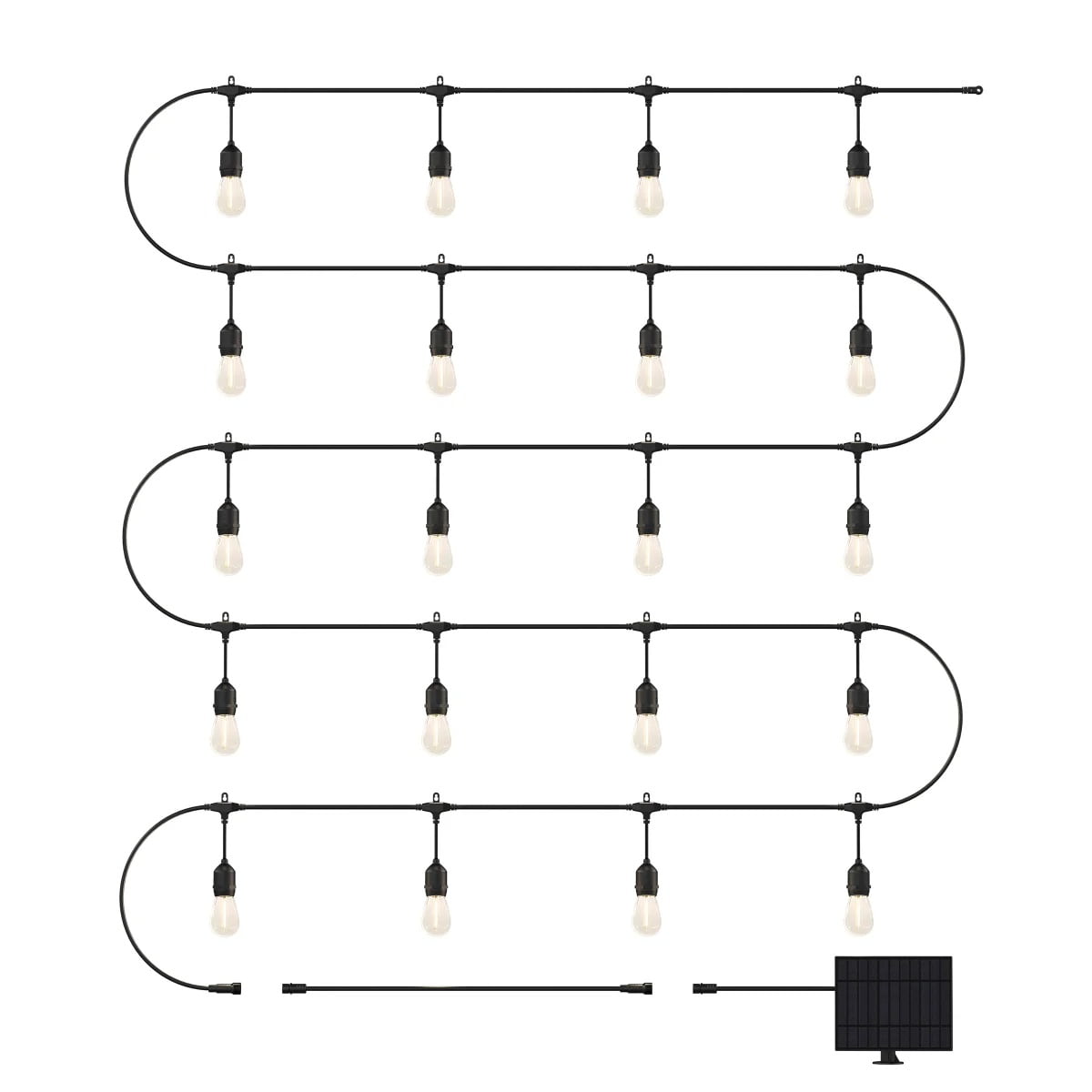 Artika Blaze LED Outdoor Solar String Lights with 20 Replaceable Bulbs (Matte Black, 40 ft) spr0j