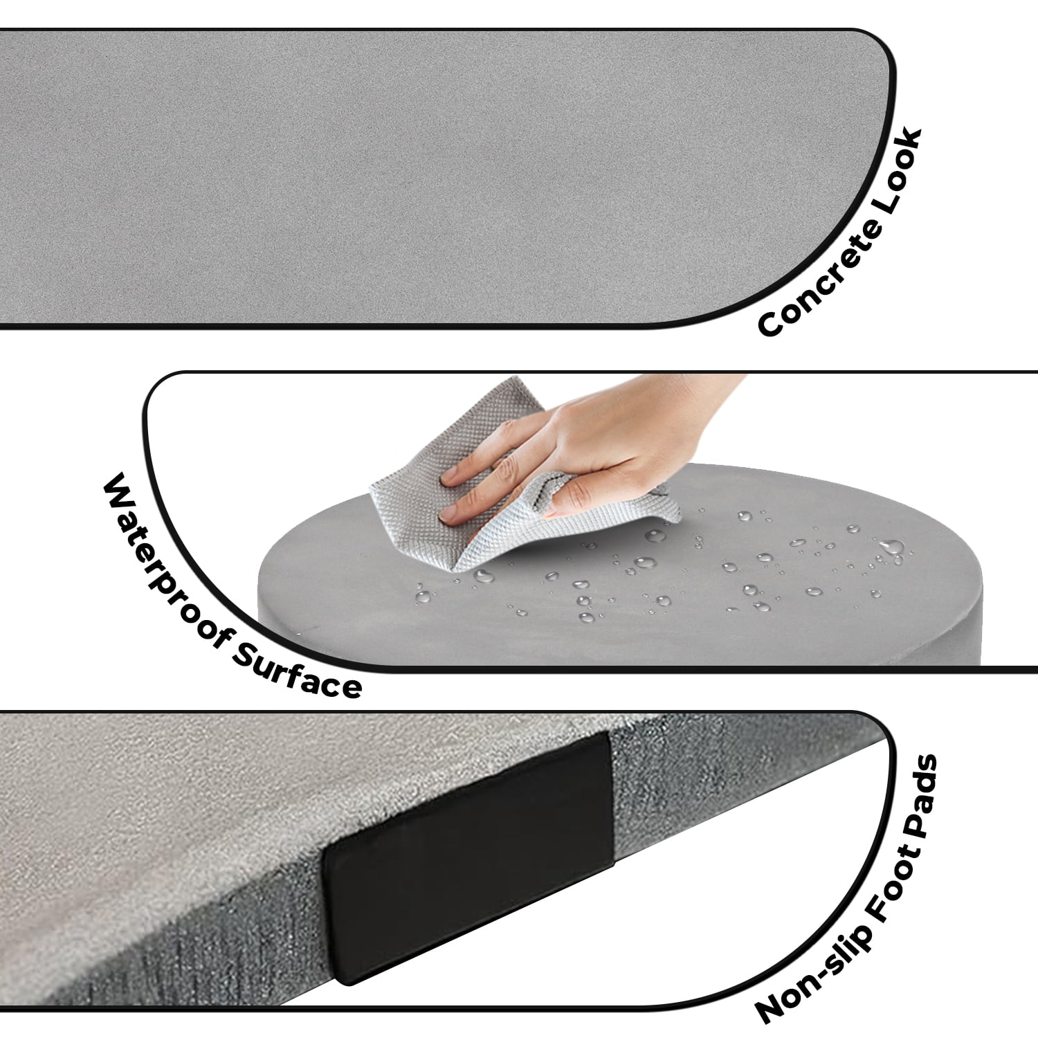 ReeQuo Propane Tank Cover Table Round Concrete Hideaway for 20 lb Tank (Grey, 16 in x 16 in x 20 in) 6p9gx