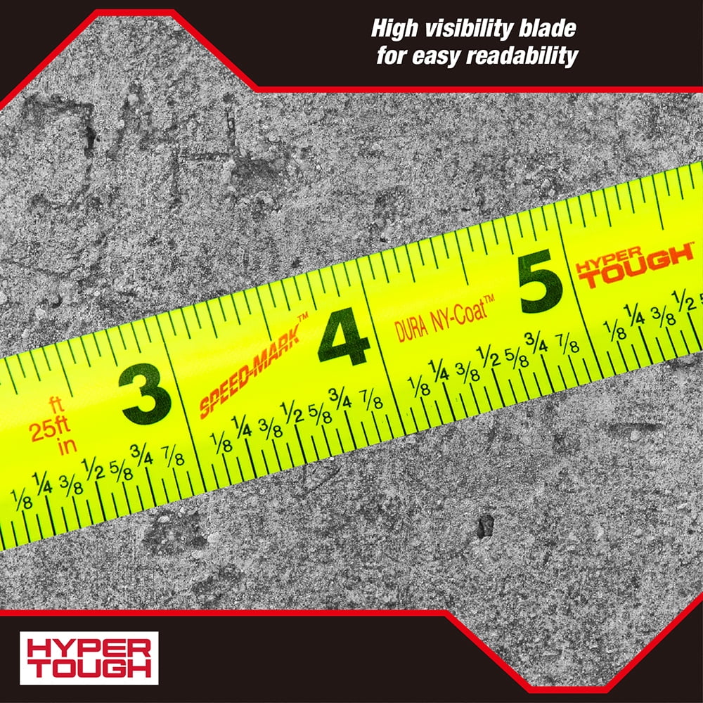 Hyper Tough Wide Blade Steel Tape Measure (Grey, 35 ft) 1tlmu