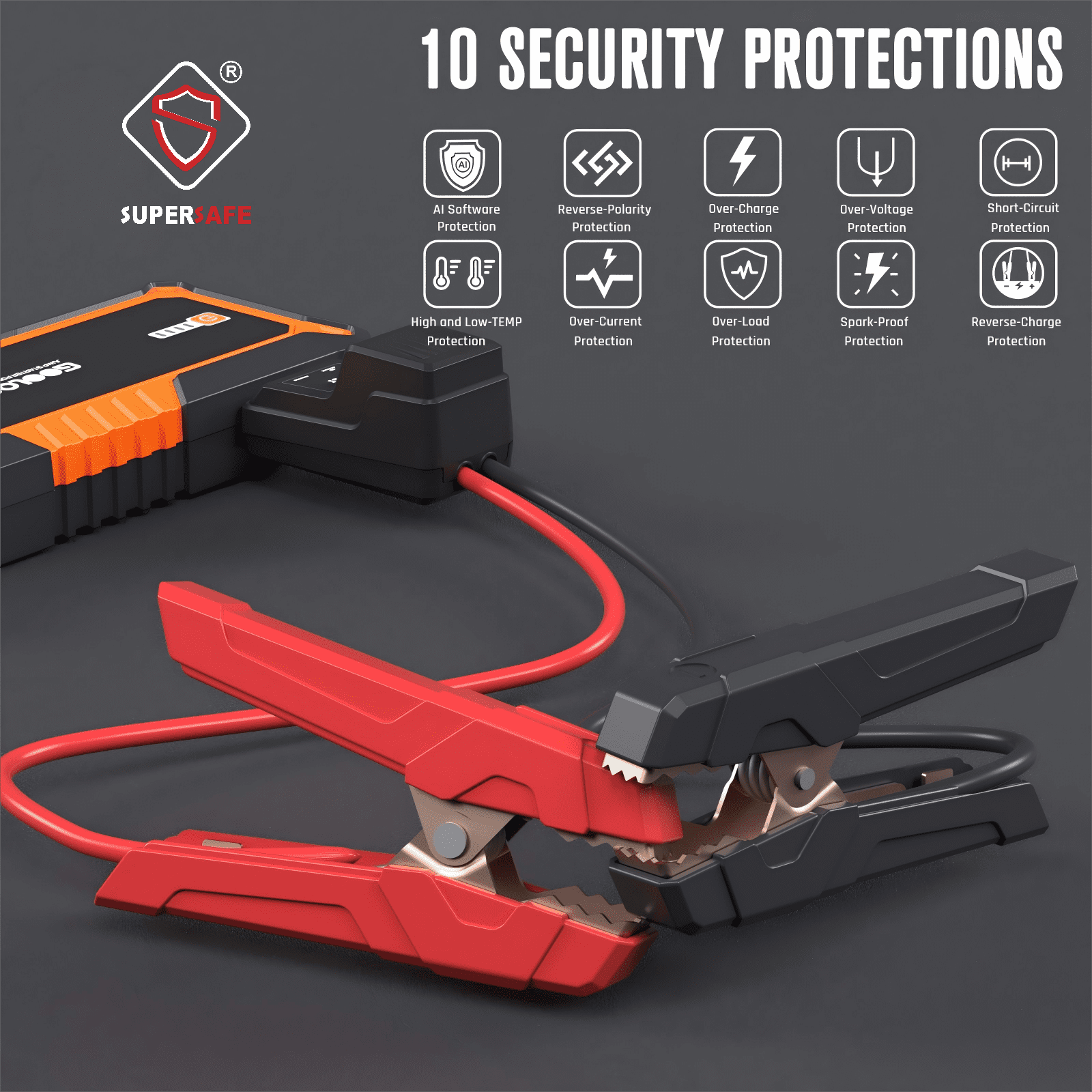 Gooloo GP4000 Portable Car Jump Starter (4000A Peak, 12V Battery Booster for Gas and 10.0L Diesel Engines) a7km3