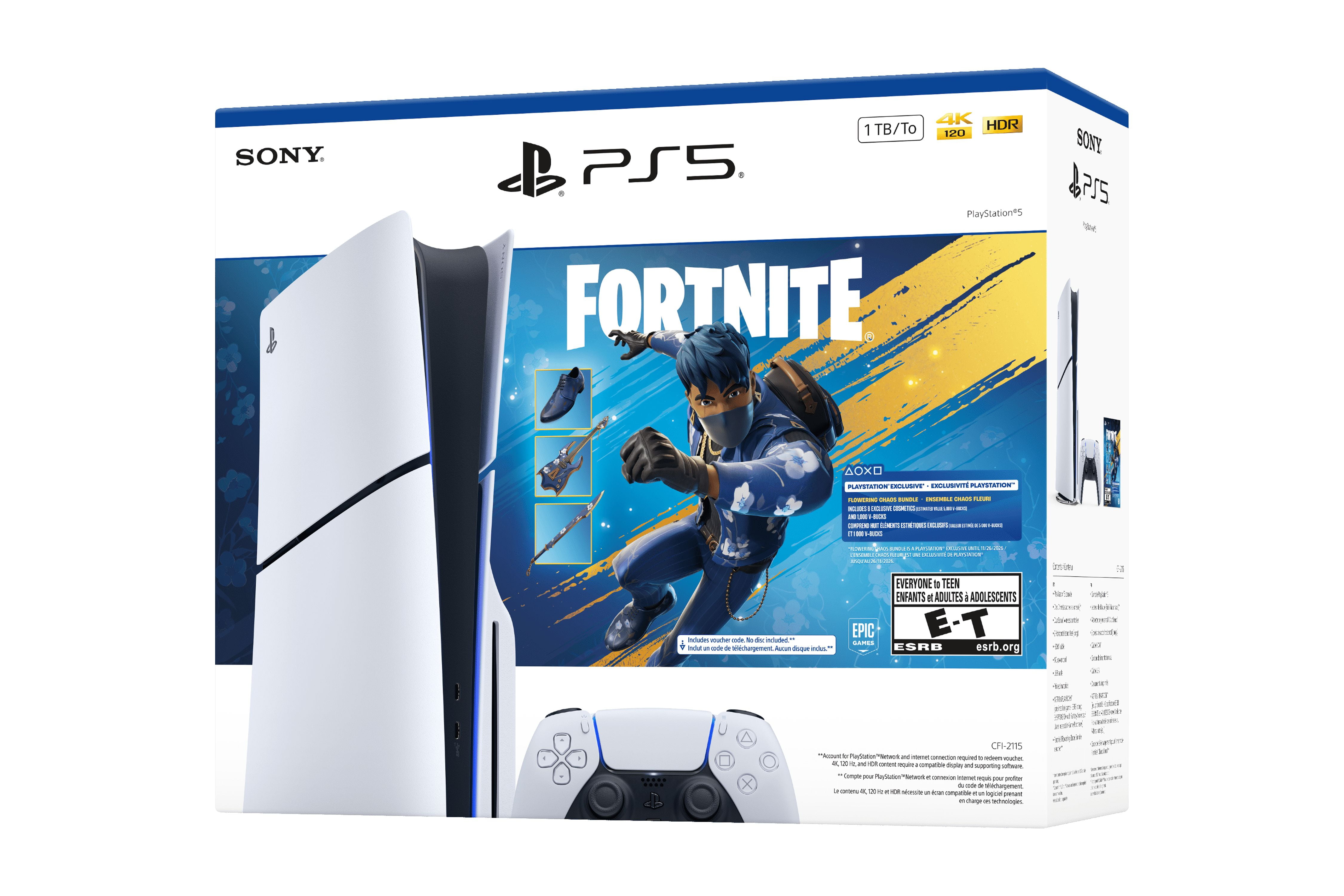 PlayStation 5 Console 1TB Fortnite Flowering Chaos Bundle (White, 1TB) kye2l