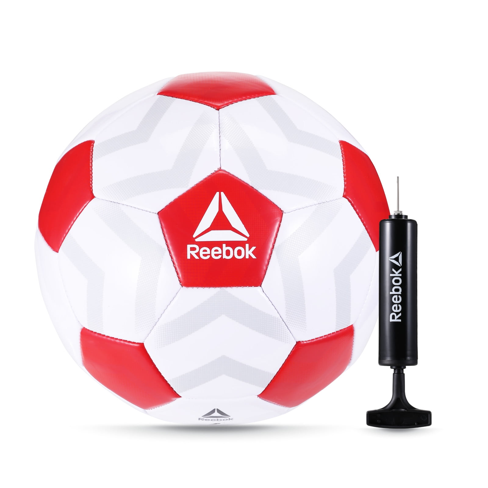 Reebok Size 5 Soccer Ball with Inflatable Hand Pump (White, Size 5) 7ahf1