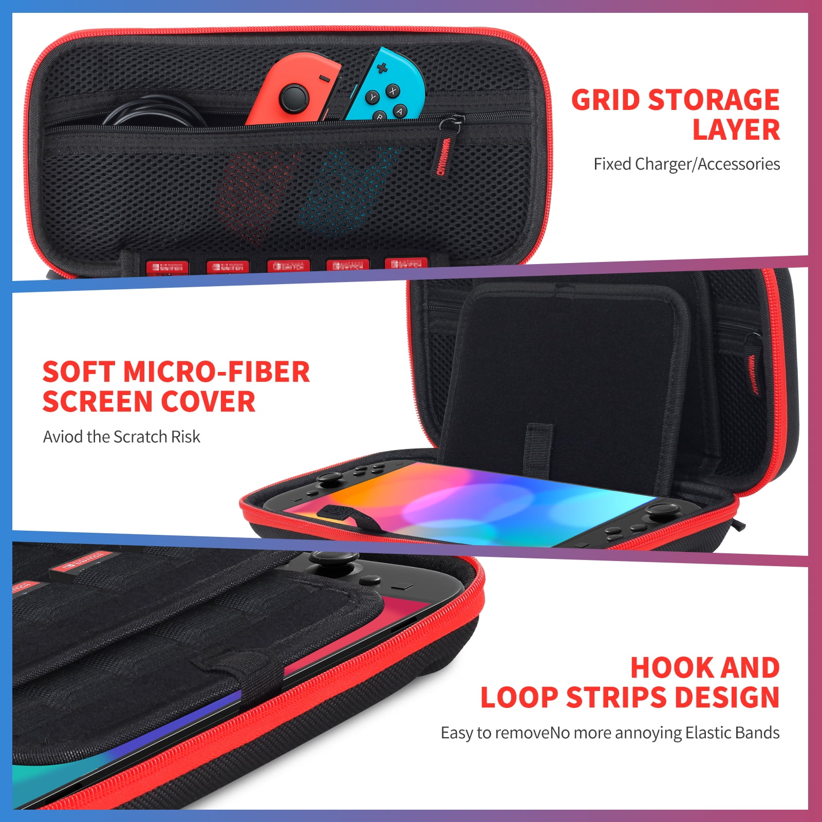 PHANCIR Carrying Case for Nintendo Switch 2 (2025) Protective Travel Bag with Screen Protector (Black, 11.81 in x 5.51 in x 2.56 in) se4aj