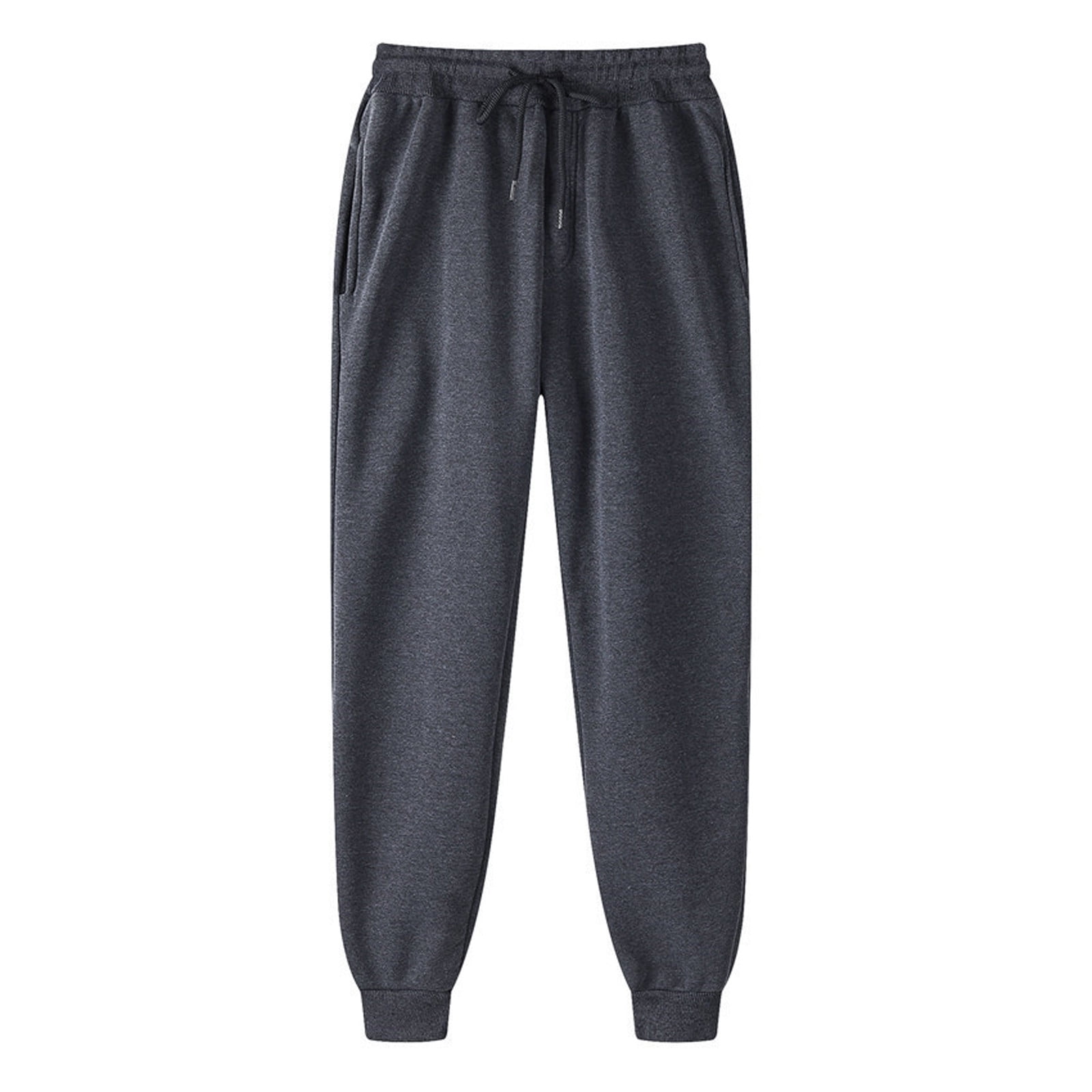 Chiccall Mens Fleece Jogger Sweatpants with Pockets, Soft Athletic Lounge Pants (Grey, L) smjf7