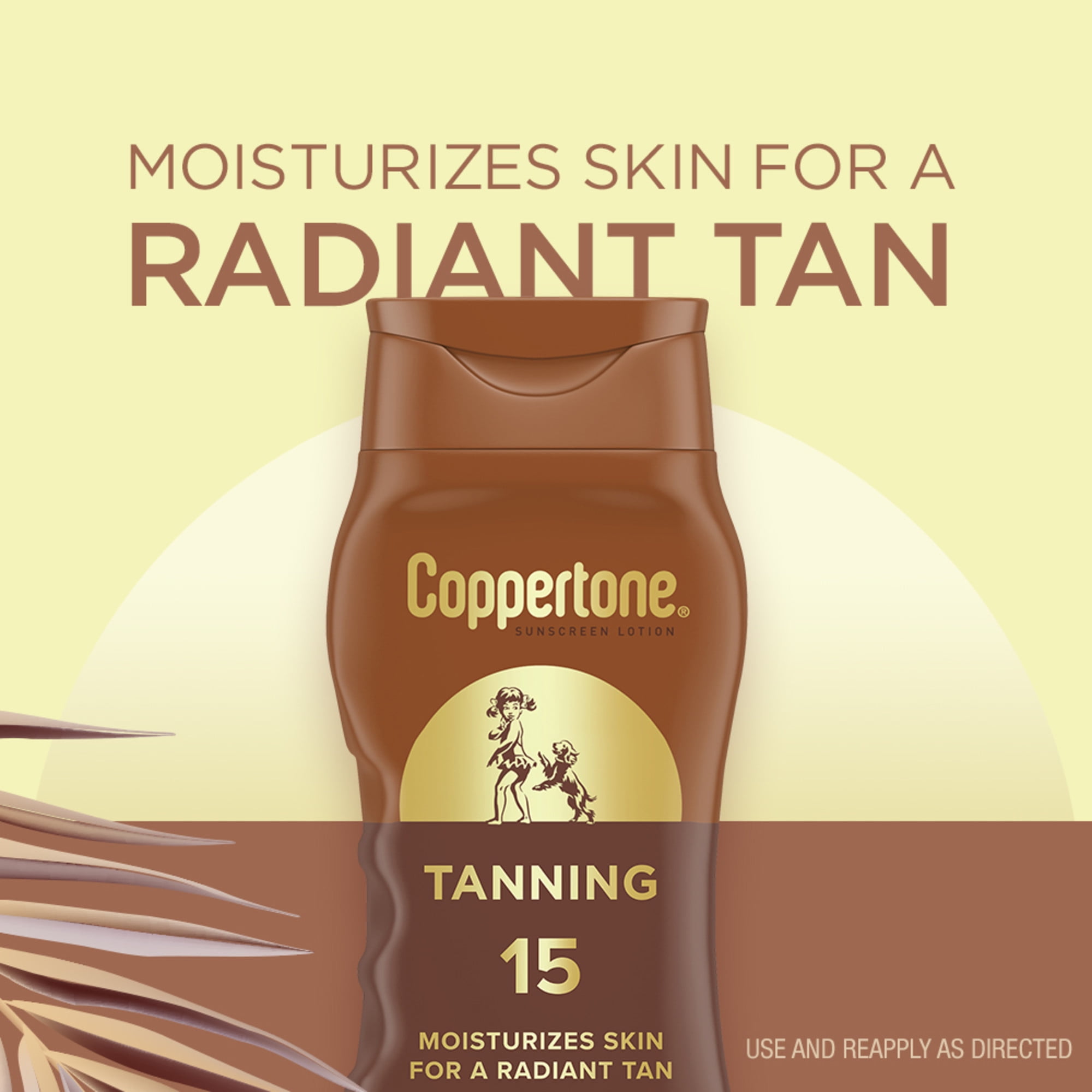 Coppertone Tanning Sunscreen Lotion, Broad Spectrum SPF 15, Water Resistant (8 fl oz) ygdos