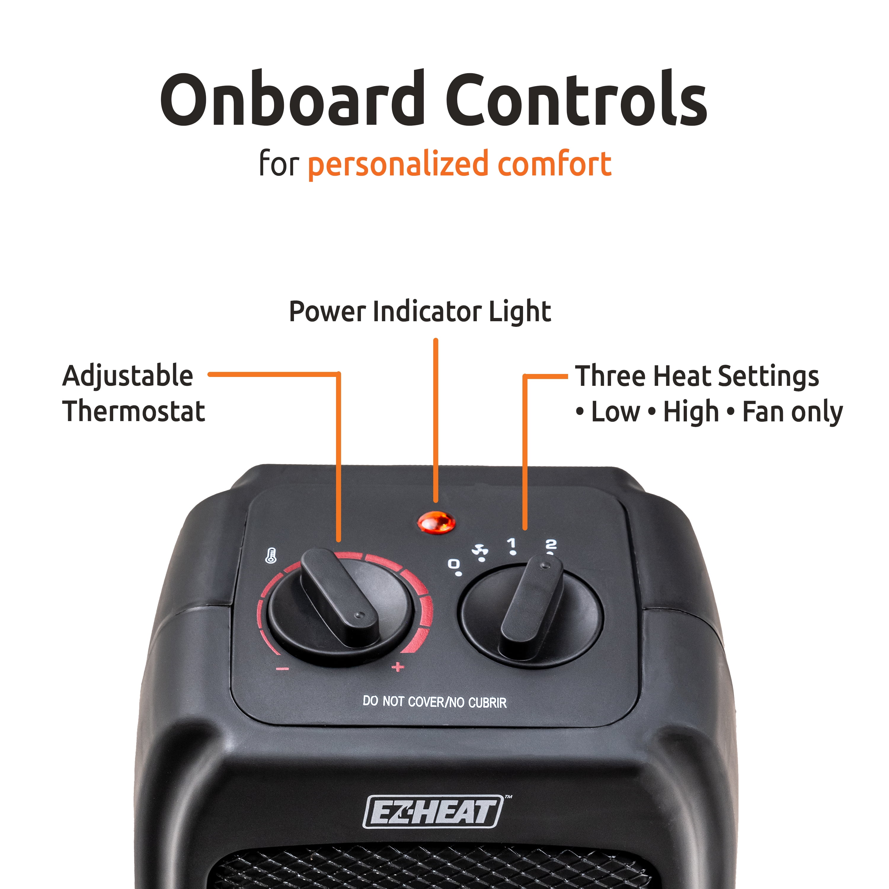 EZ-Heat Personal Ceramic Desktop Space Heater with Adjustable Thermostat (Black, 6.9 in x 5.3 in x 9 in) lcb9j