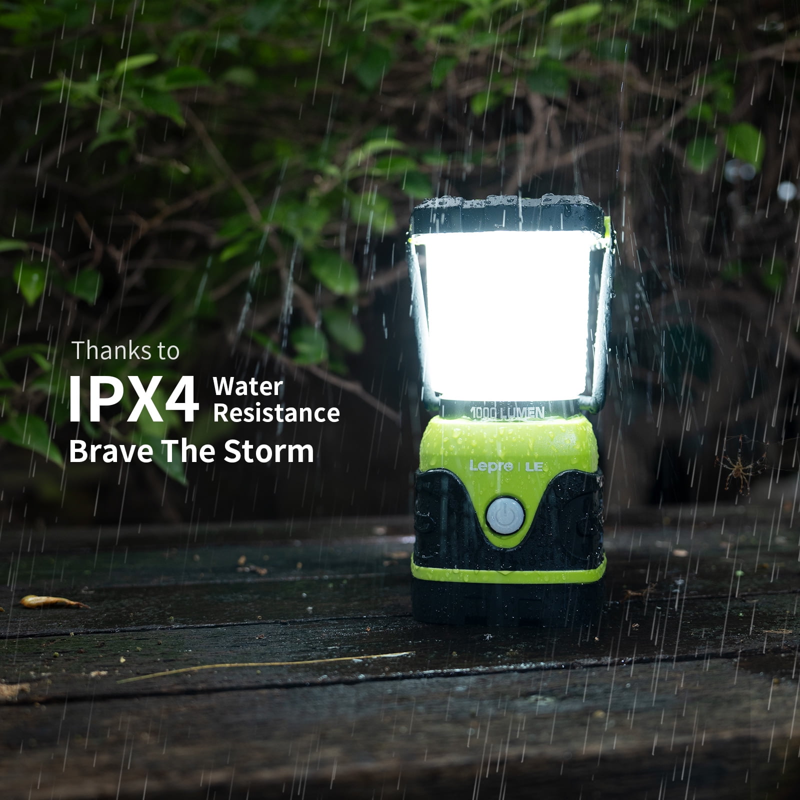 Lepro LED Camping Lanterns, 1000 Lumen Portable Tent Lights with 4 Dimmable Modes (Green, 2-Pack) o4oik - Image 2