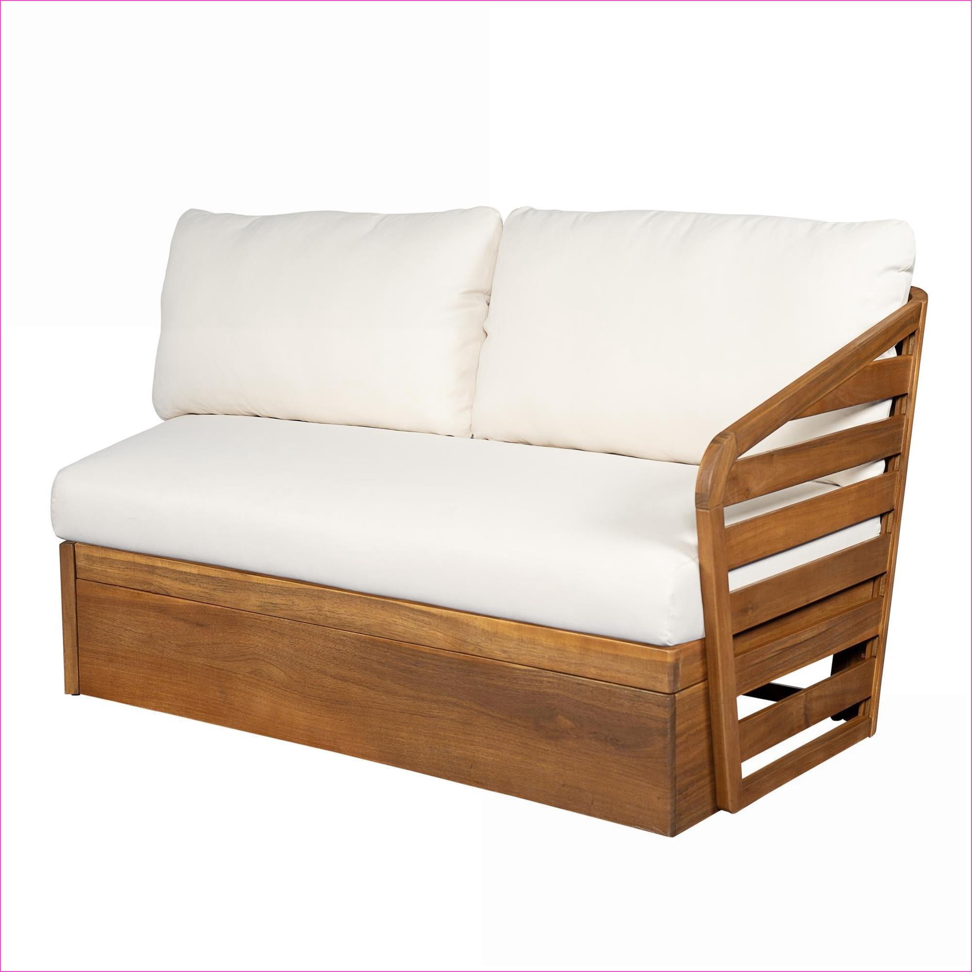 Naturefalls Outdoor Sectional Sofa, 2-Piece Patio Seating Set with Acacia Wood Frame (Beige, 2-Piece Set) nzhsa