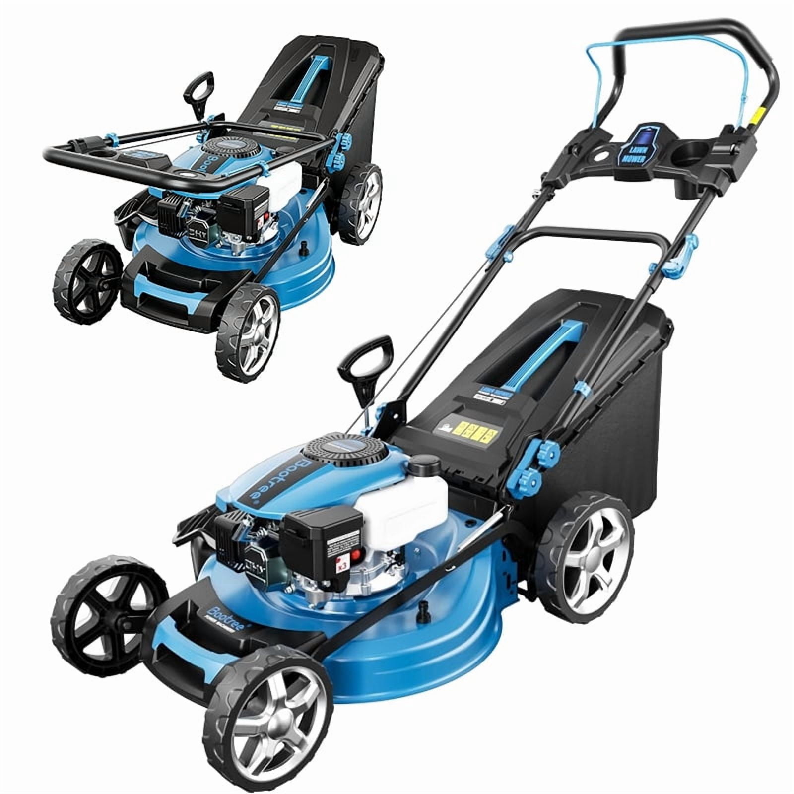 Baotree 21-inch Gasoline Push Lawnmower, 210cc 4-Stroke Engine, 3-in-1 Mulching and Bagging System (21-inch) 0ygbp