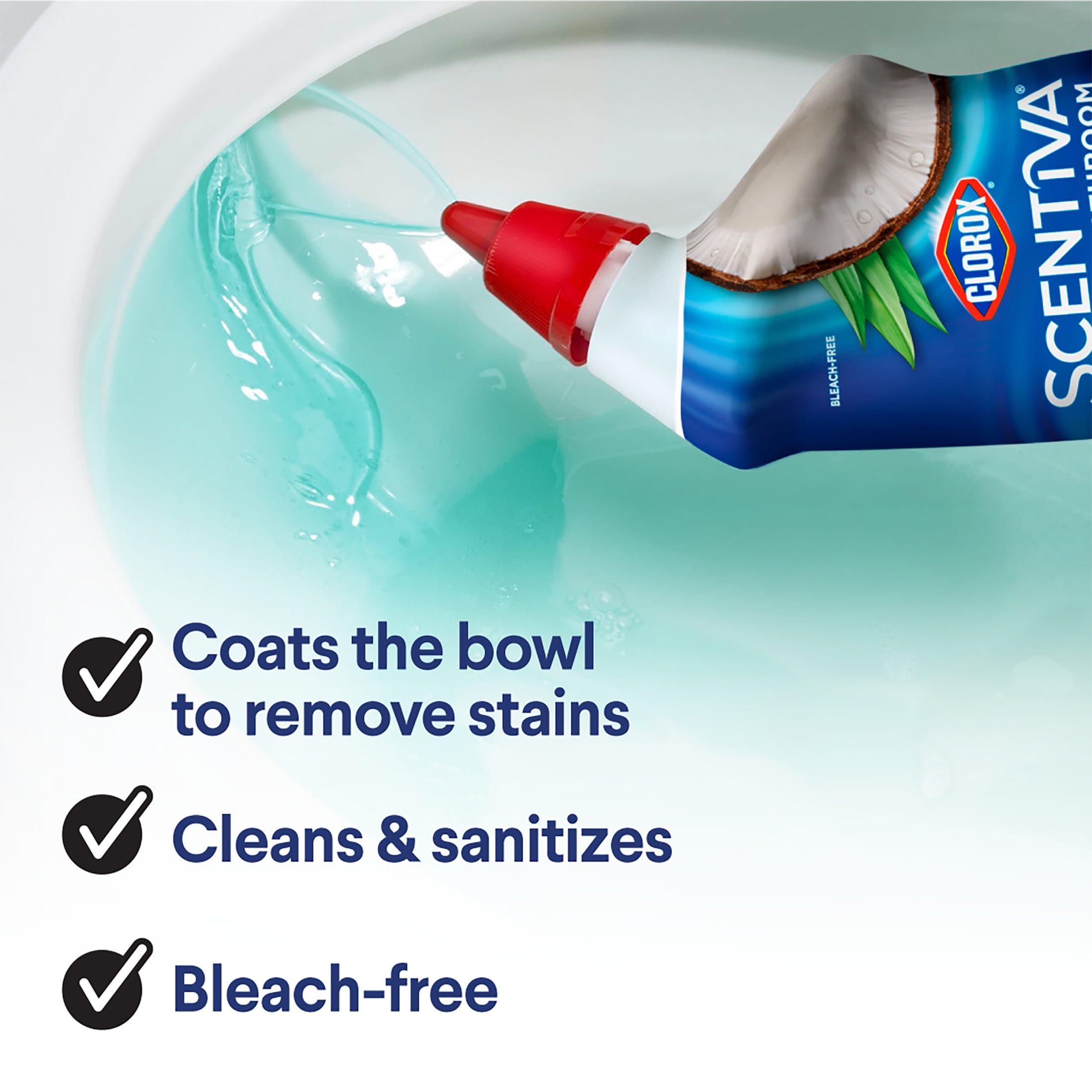 Clorox Scentiva Toilet Bowl Cleaning Gel, Antibacterial Formula, Coconut and Waterlily (24 fl oz) fsdnd