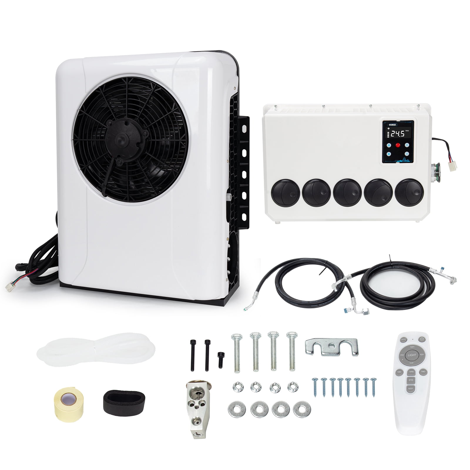 Jrswin 12V 12000BTU Split Air Conditioner for Semi Trucks RVs and Motorhomes (White) x5vtl